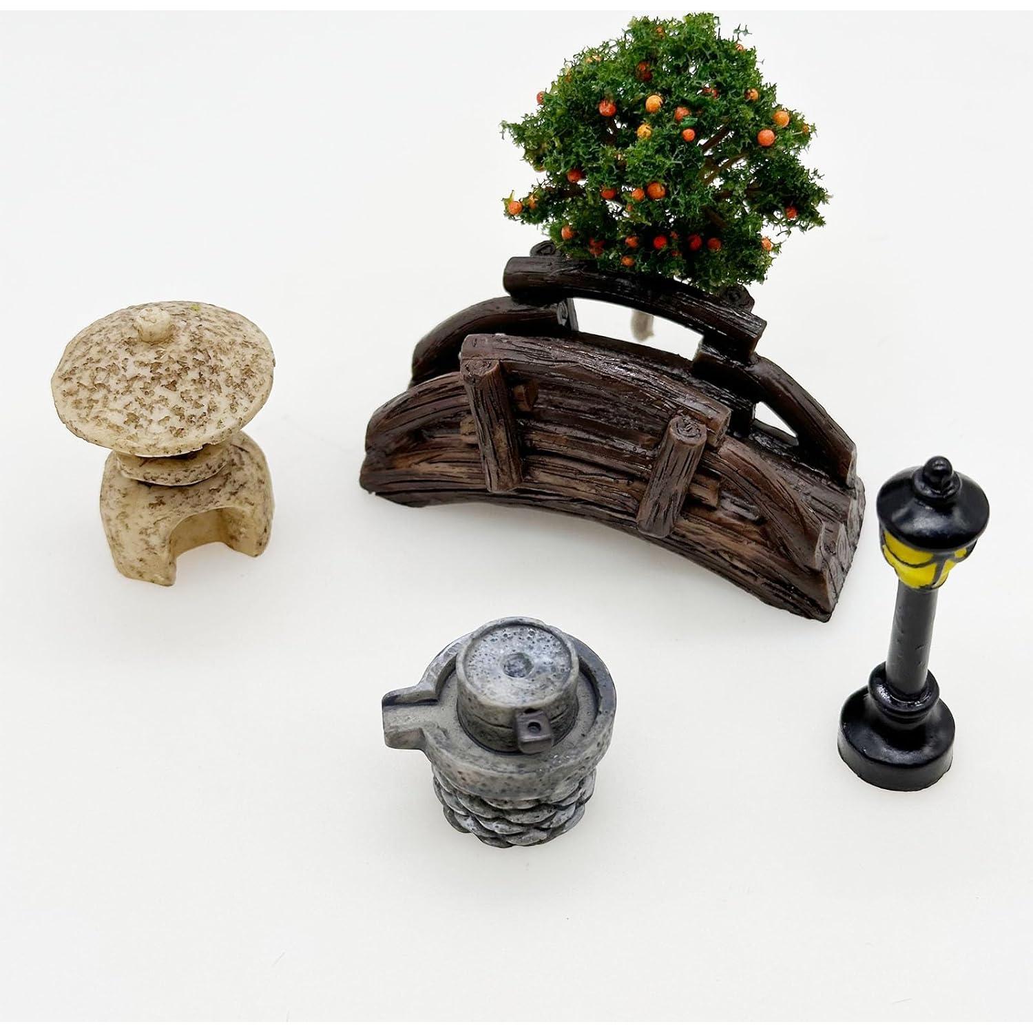 Kit Jardín Zen Mini Cayway - 26 Piezas y Bandeja de Bambú