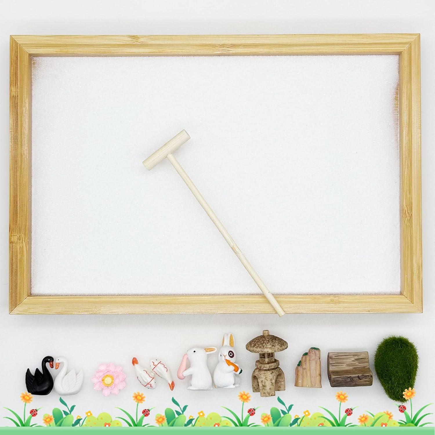 Kit Jardín Zen Mini Cayway - 26 Piezas y Bandeja de Bambú