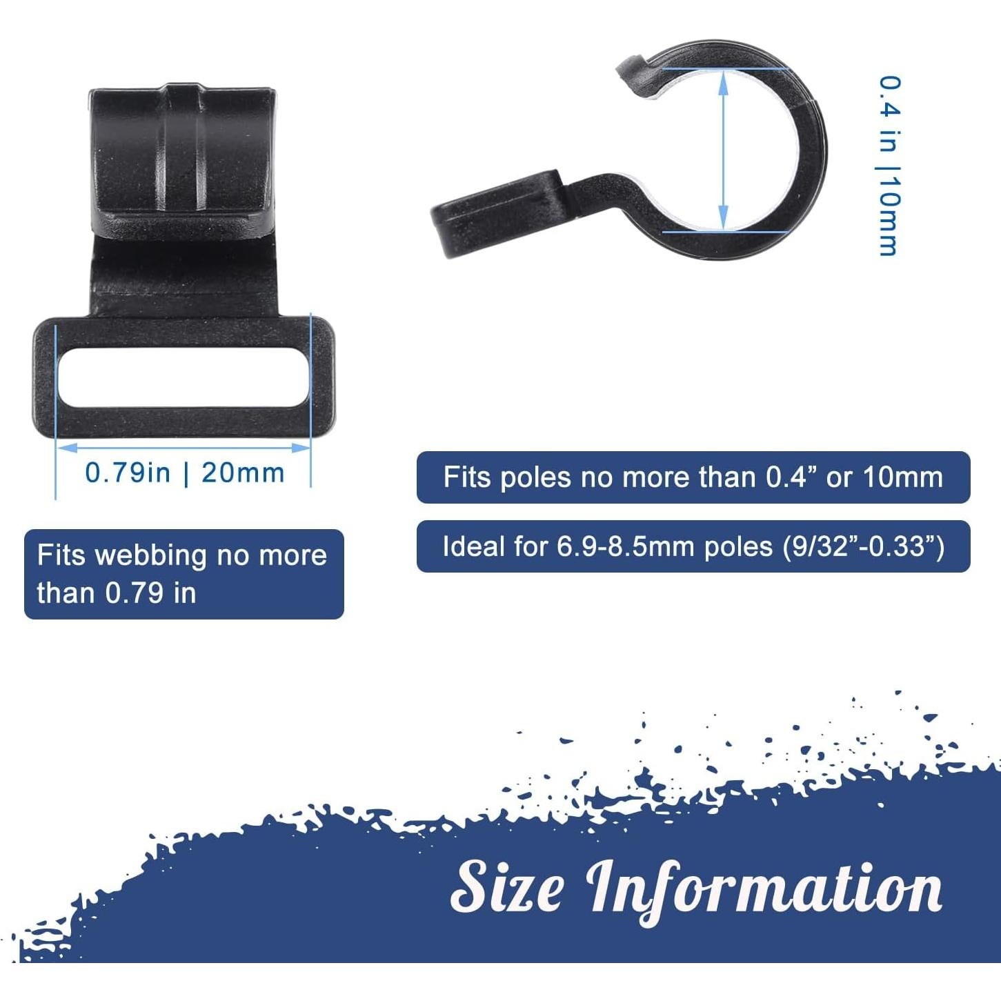 Clips en C para Postes de Tienda BRILLIANCE4U - 20 Paquetes