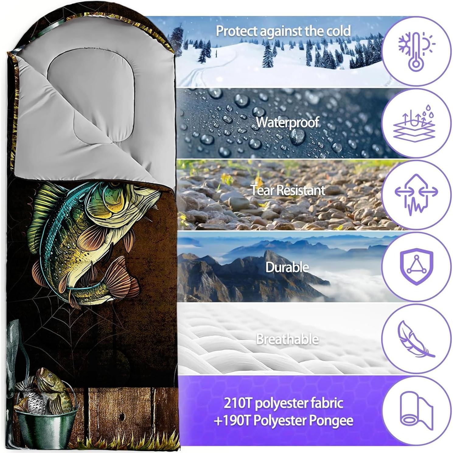 Saco de Dormir Nttopship 3 Estaciones 80x230 cm Impermeable