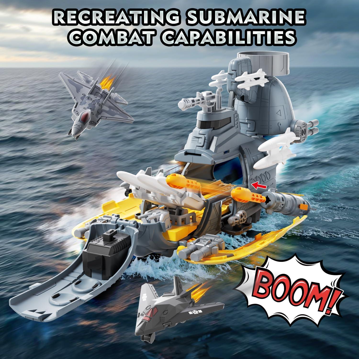 Juego de Soldados Lehoo con Submarino y Vehículos Militares