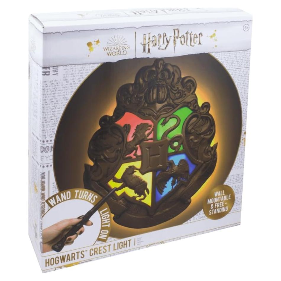 Lámpara Harry Potter Escudo de Hogwarts con Varita Control