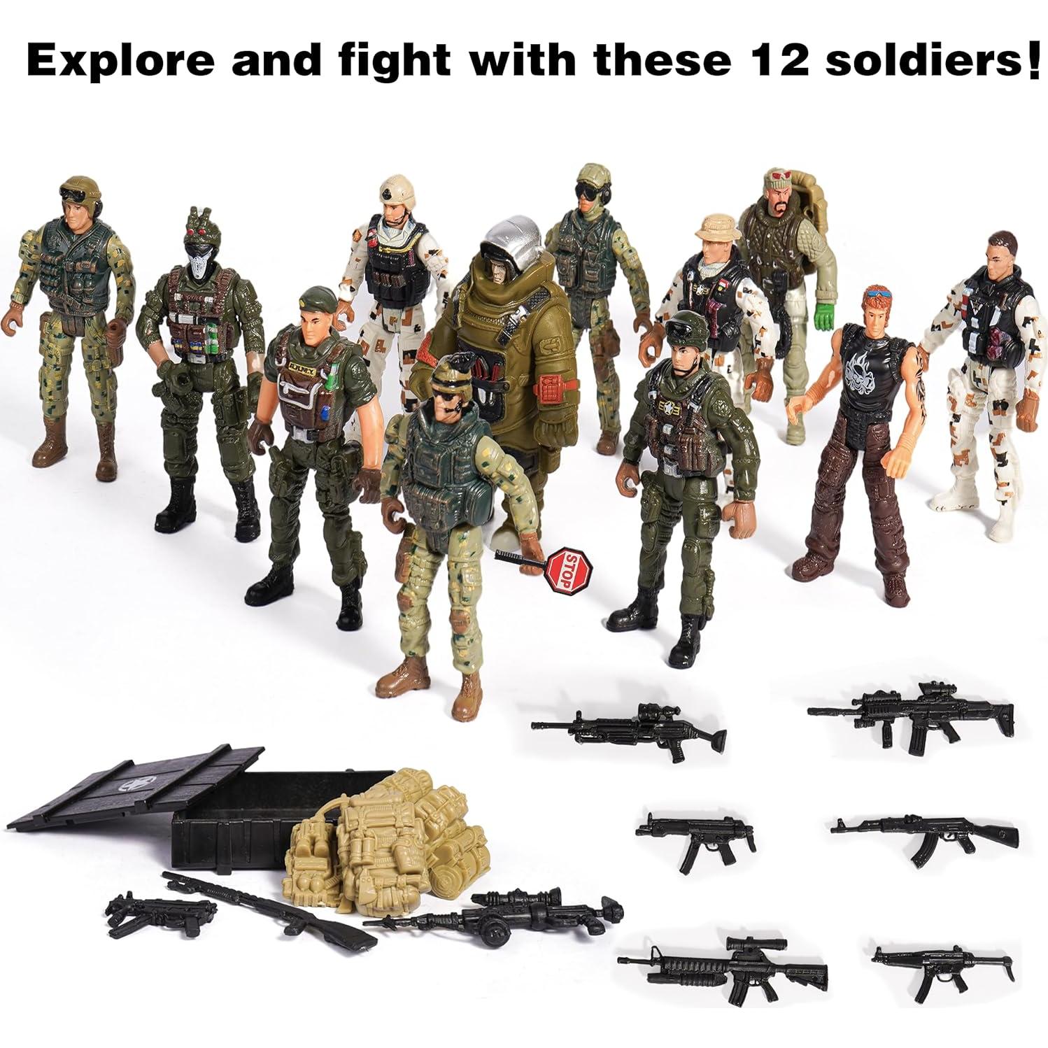 Juguetes Militares XDUOYJOY 12 Figuras Soldados 10 cm