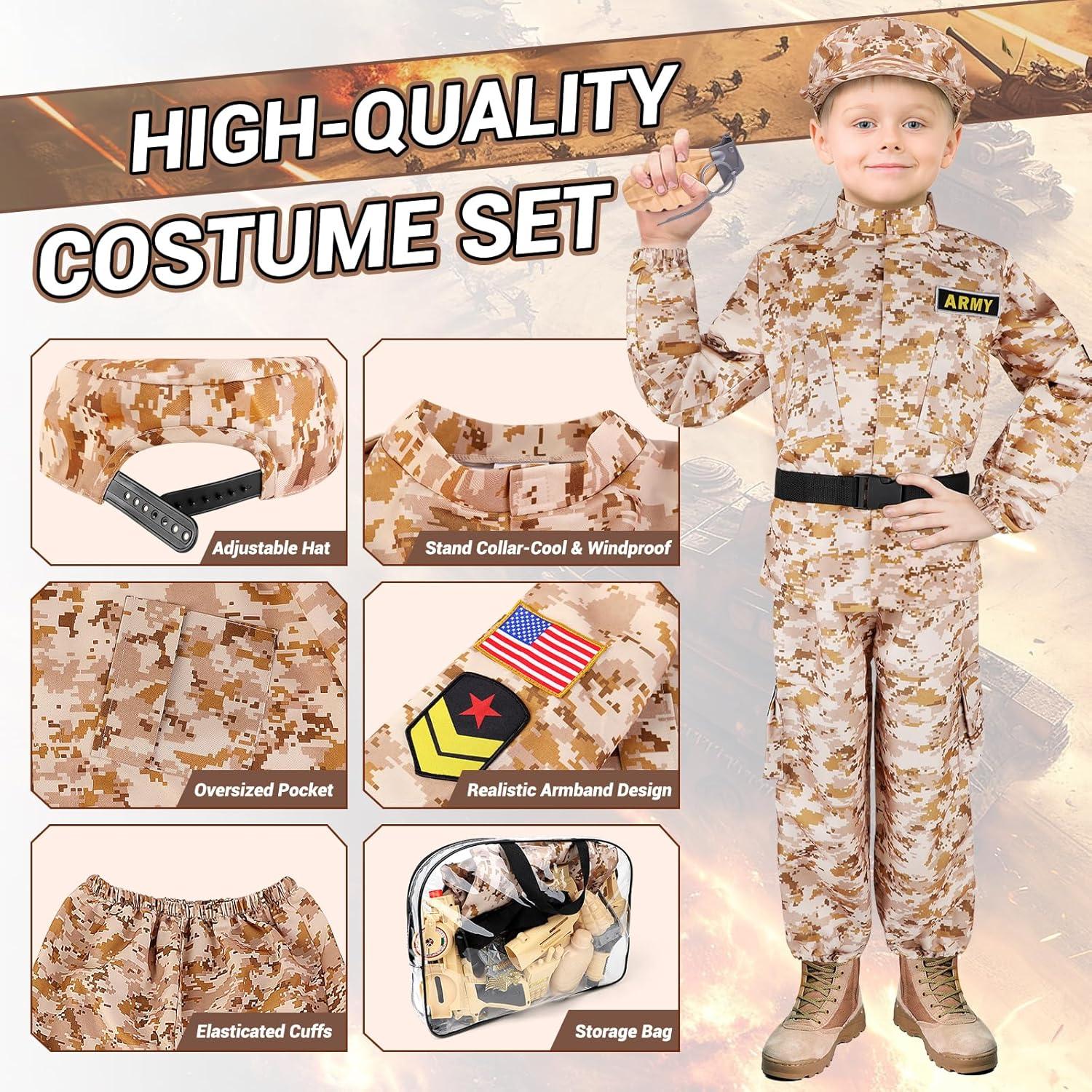 Disfraz de Ejército para Niños Grande con Accesorios