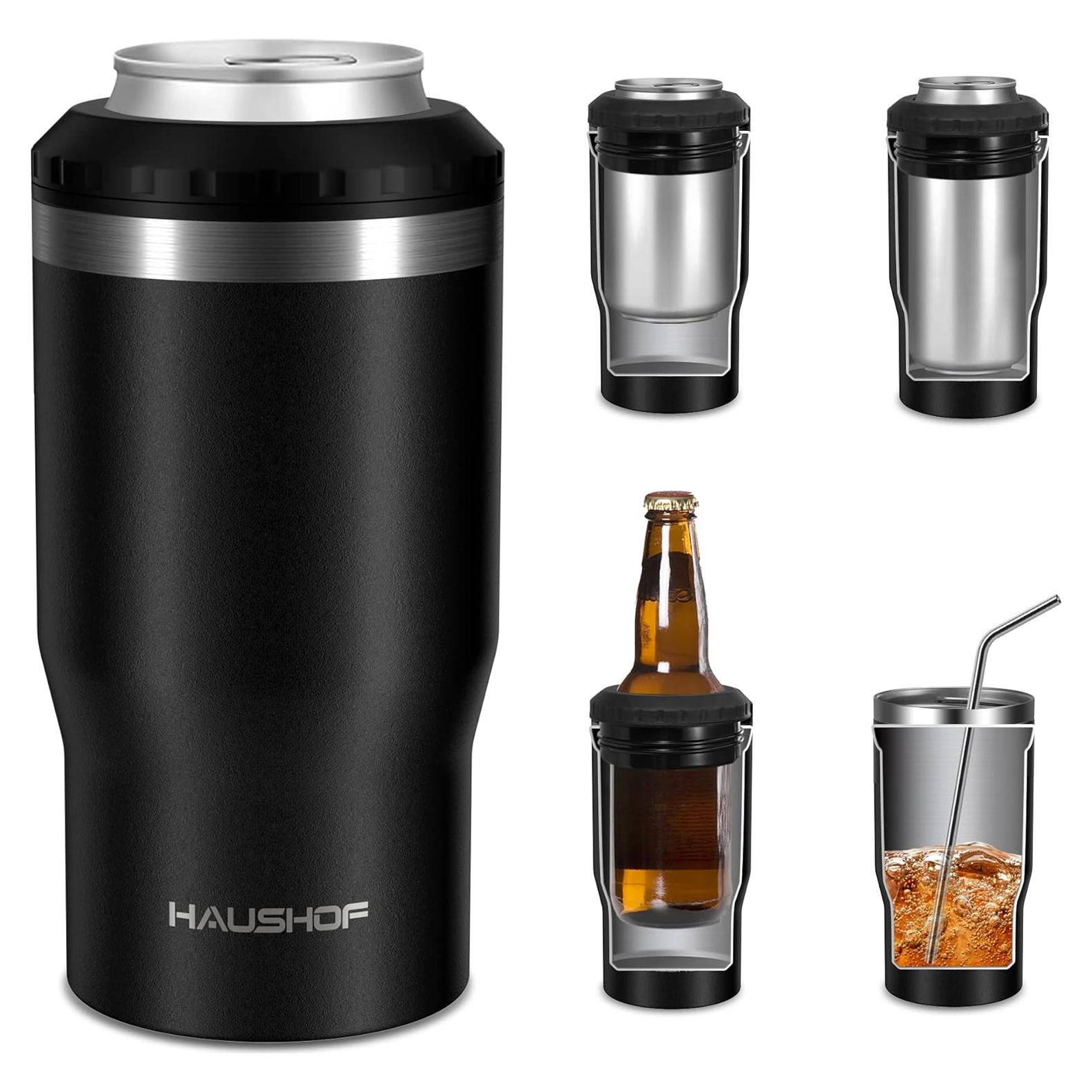 Enfriador de Latas 12 oz HAUSHOF Acero Inoxidable 4 en 1