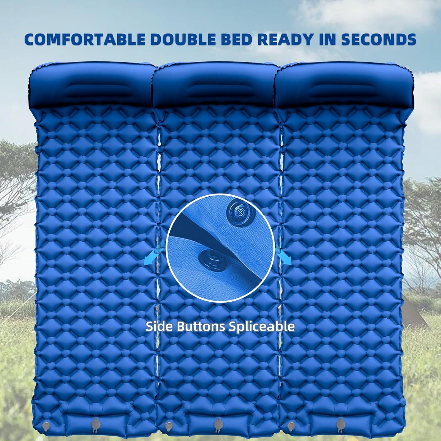Colchoneta Inflable AIRSPIRIT 220x70cm con Almohada y Bomba