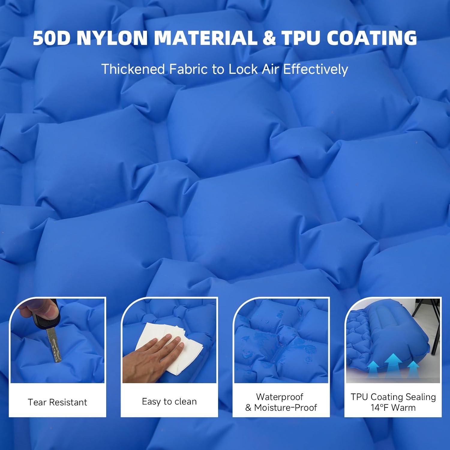 Colchoneta Inflable AIRSPIRIT 220x70cm con Almohada y Bomba