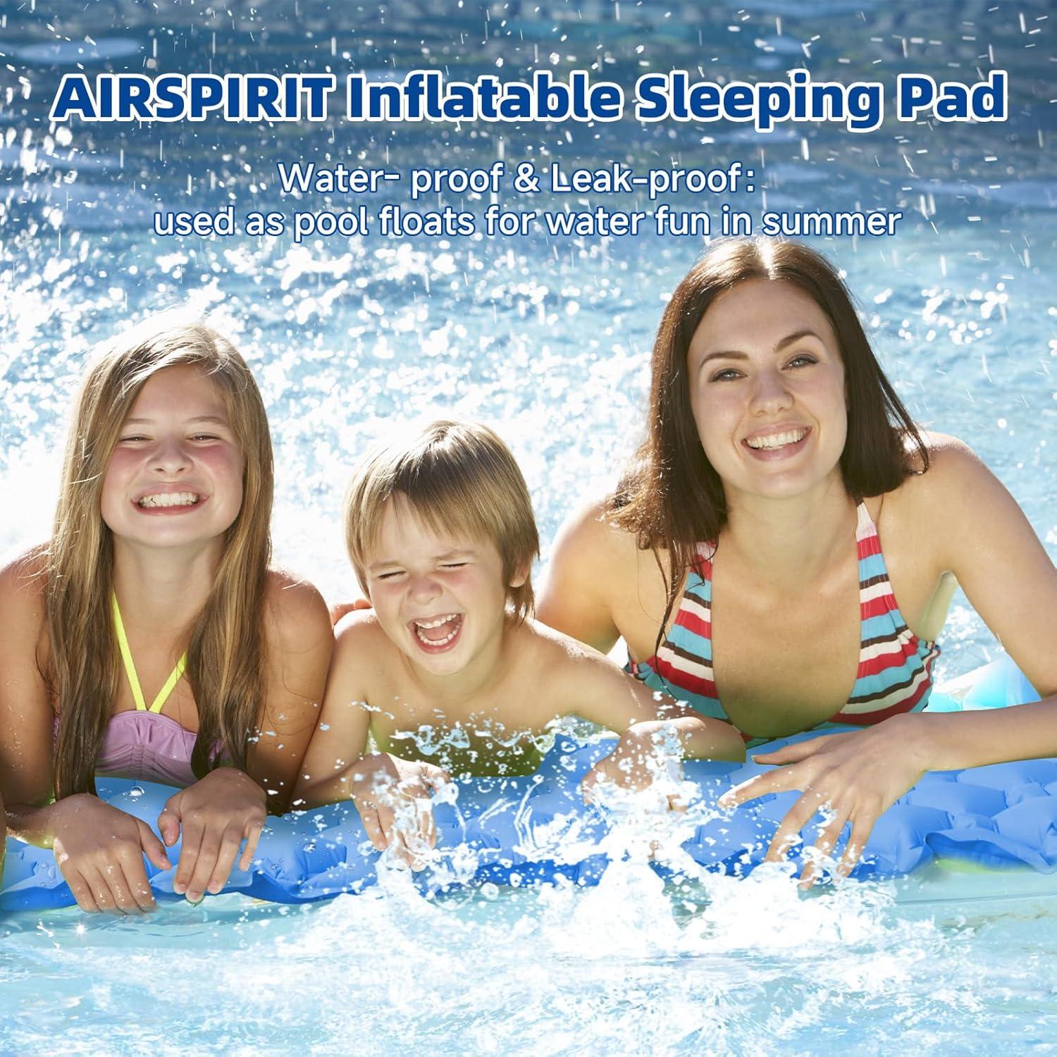 Colchoneta Inflable AIRSPIRIT 220x70cm con Almohada y Bomba