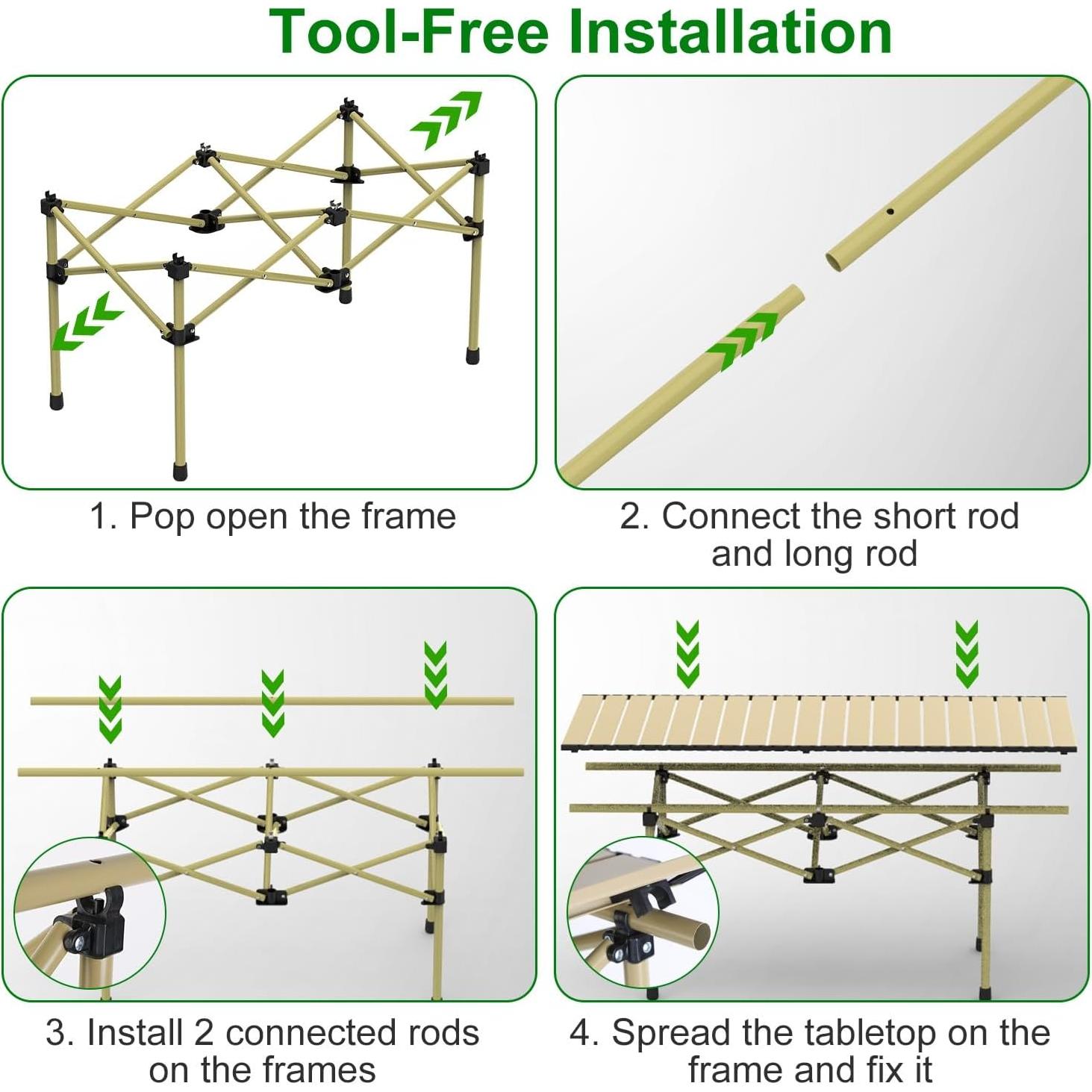 Mesa de Camping Plegable Genérico 50x50x50 cm Acero Carbono