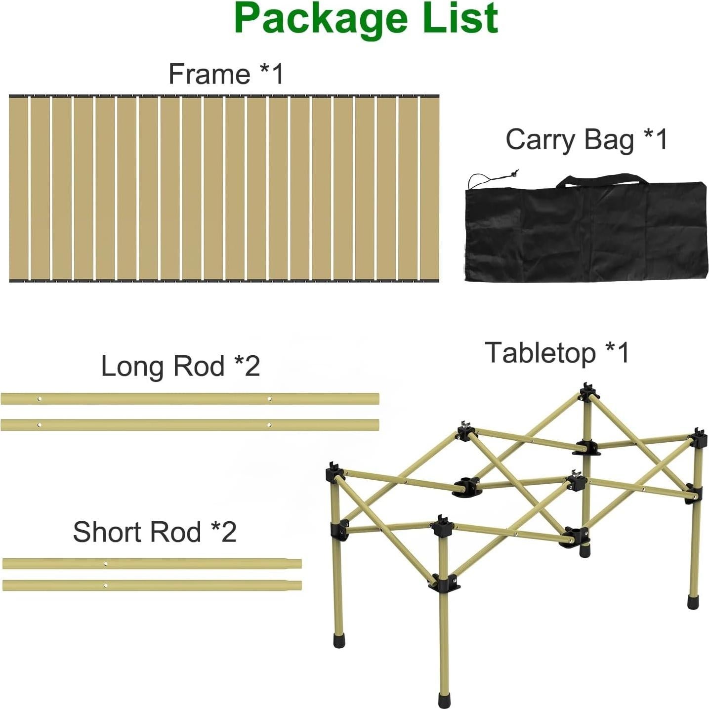 Mesa de Camping Plegable Genérico 50x50x50 cm Acero Carbono