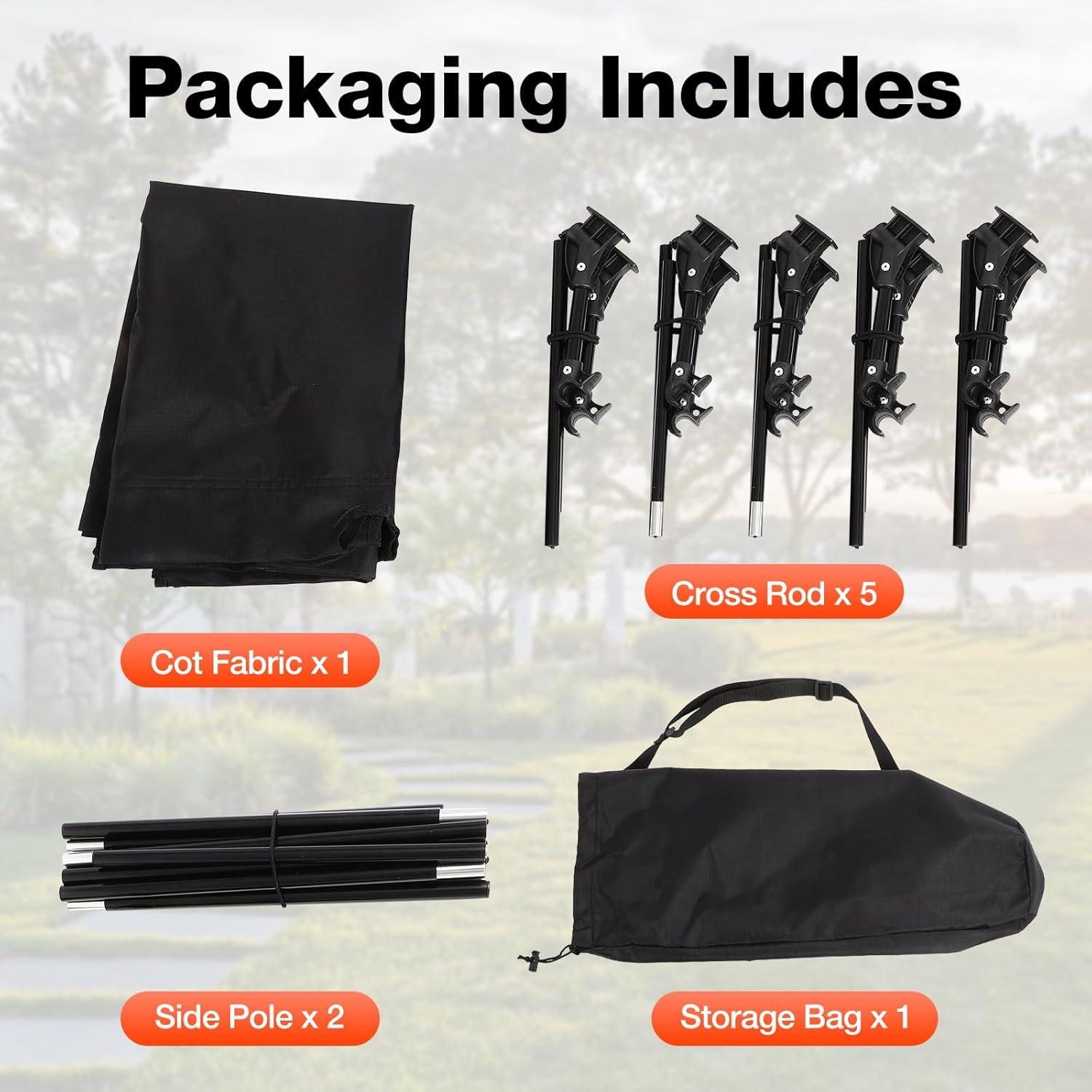 Cama Plegable Ligera FAHKNS para Camping 2.20 kg Negra