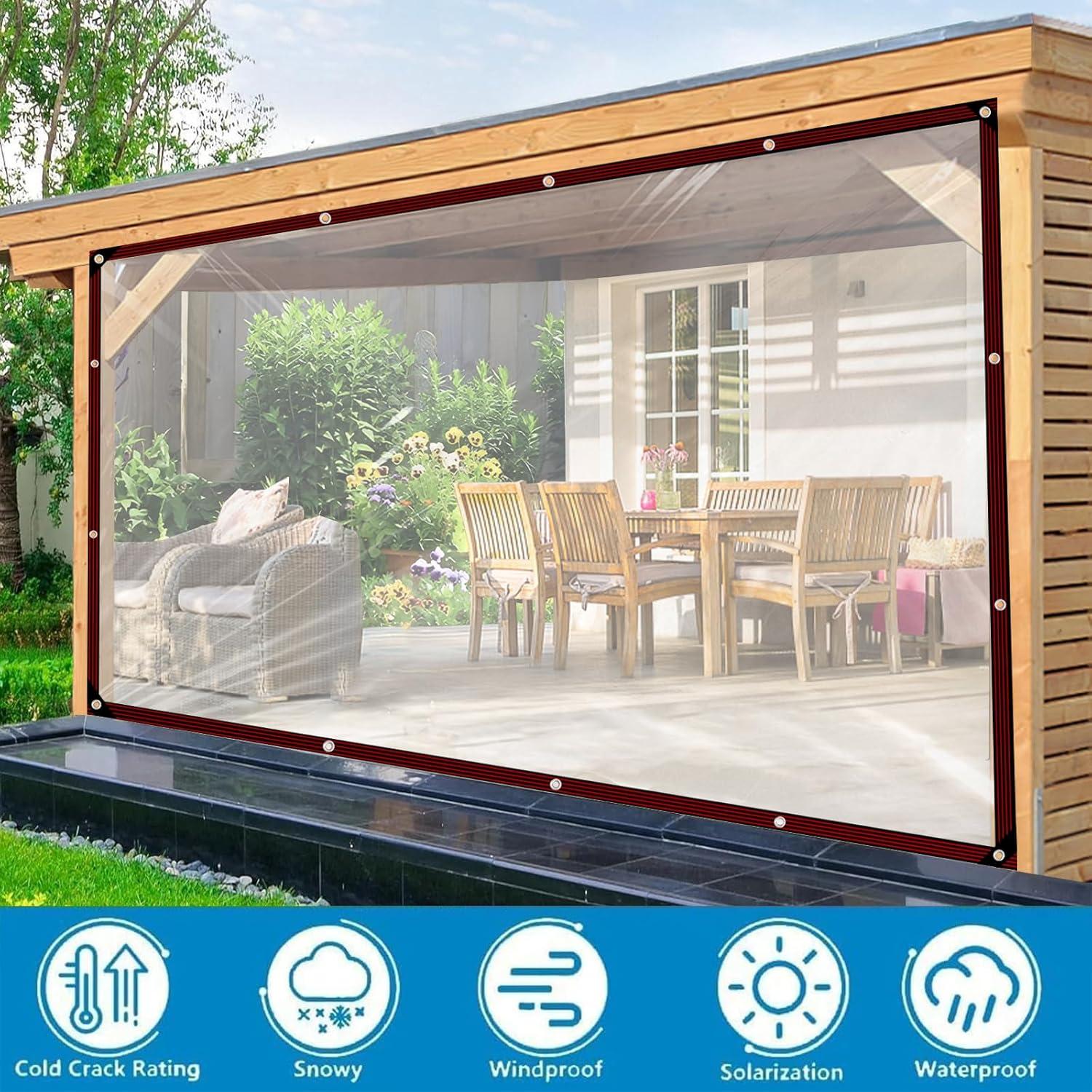 Lona Transparente Impermeable ADRUEKMV 1.22x1.83m con Ojetes