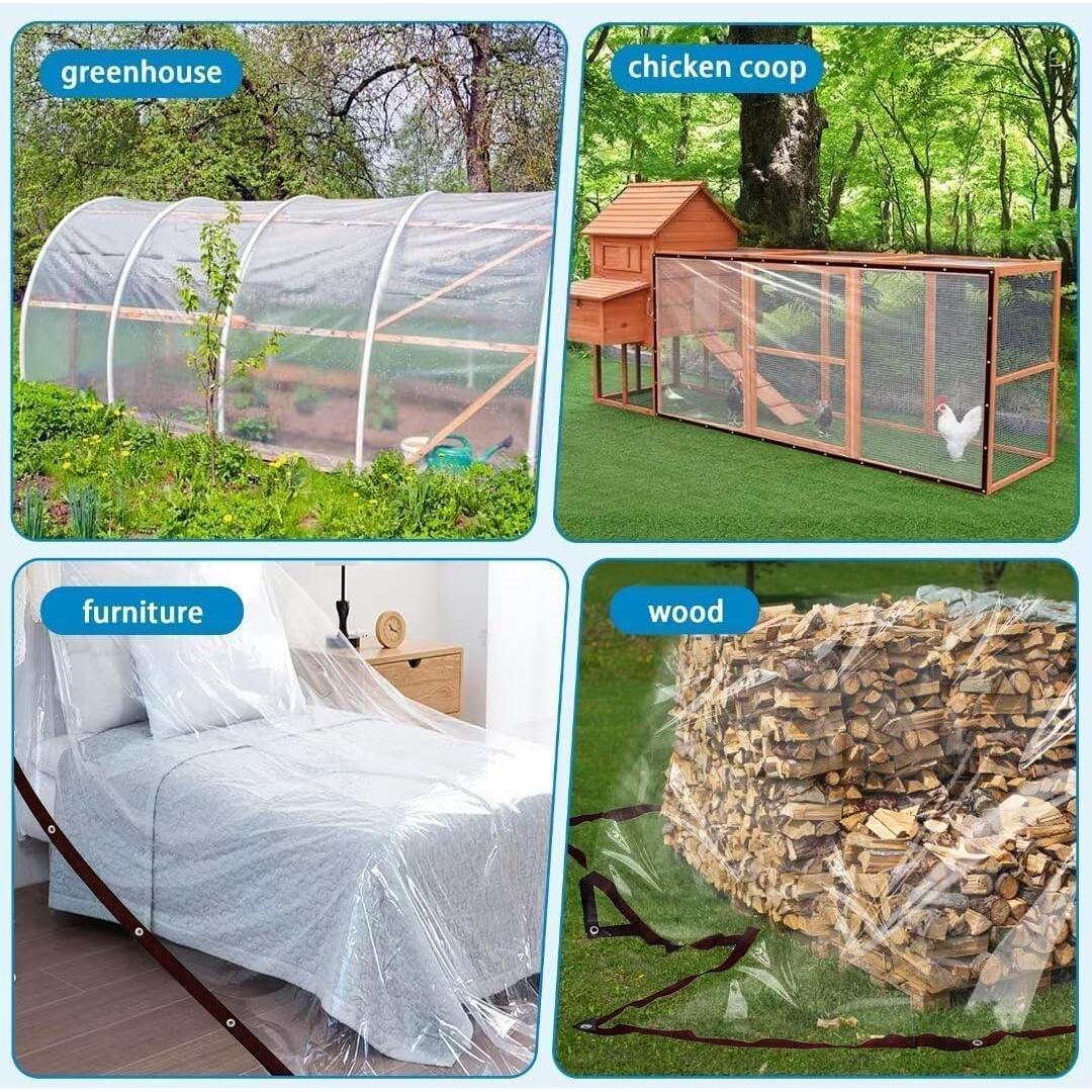Lona Transparente Impermeable ADRUEKMV 1.22x1.83m con Ojetes