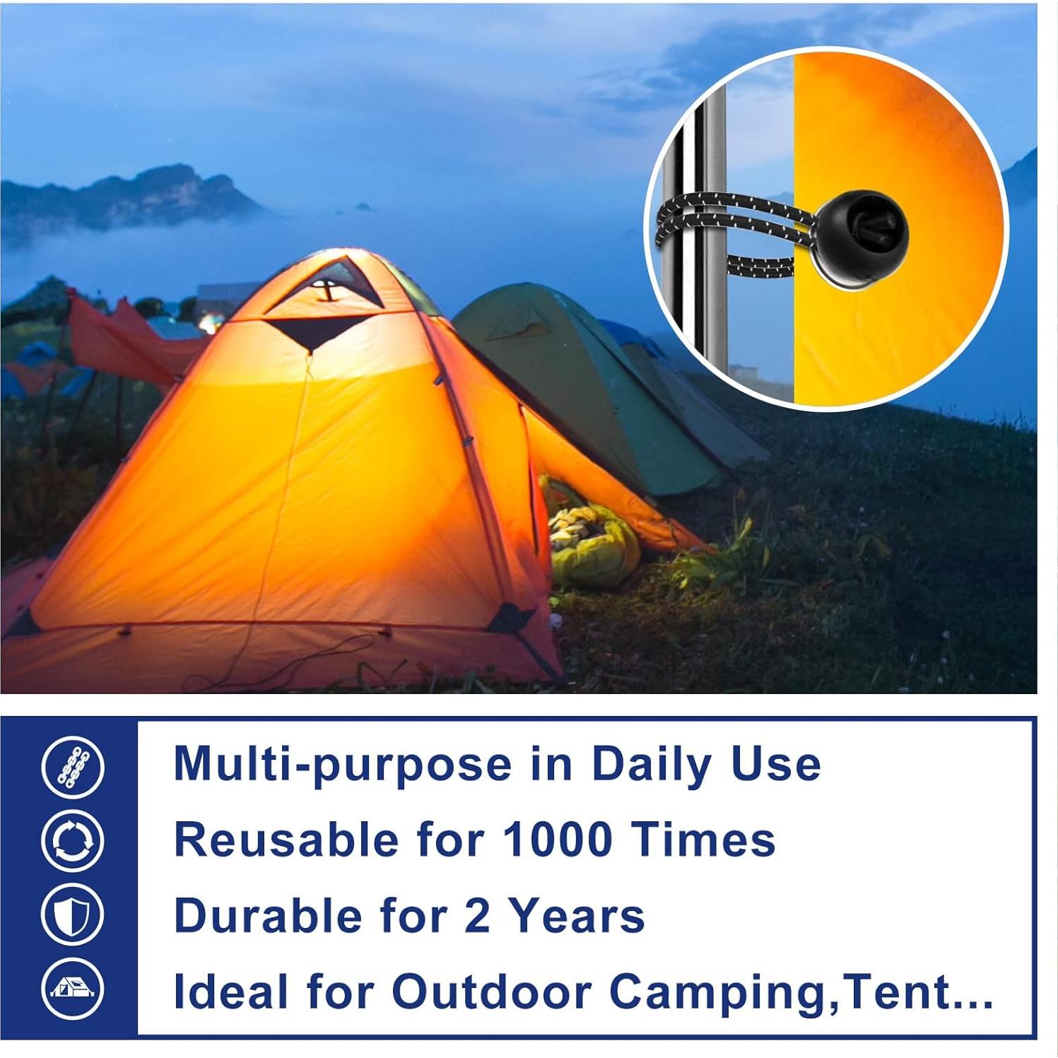 Cuerdas Bungee Kinzomor 50 PCS 10 cm Alta Resistencia