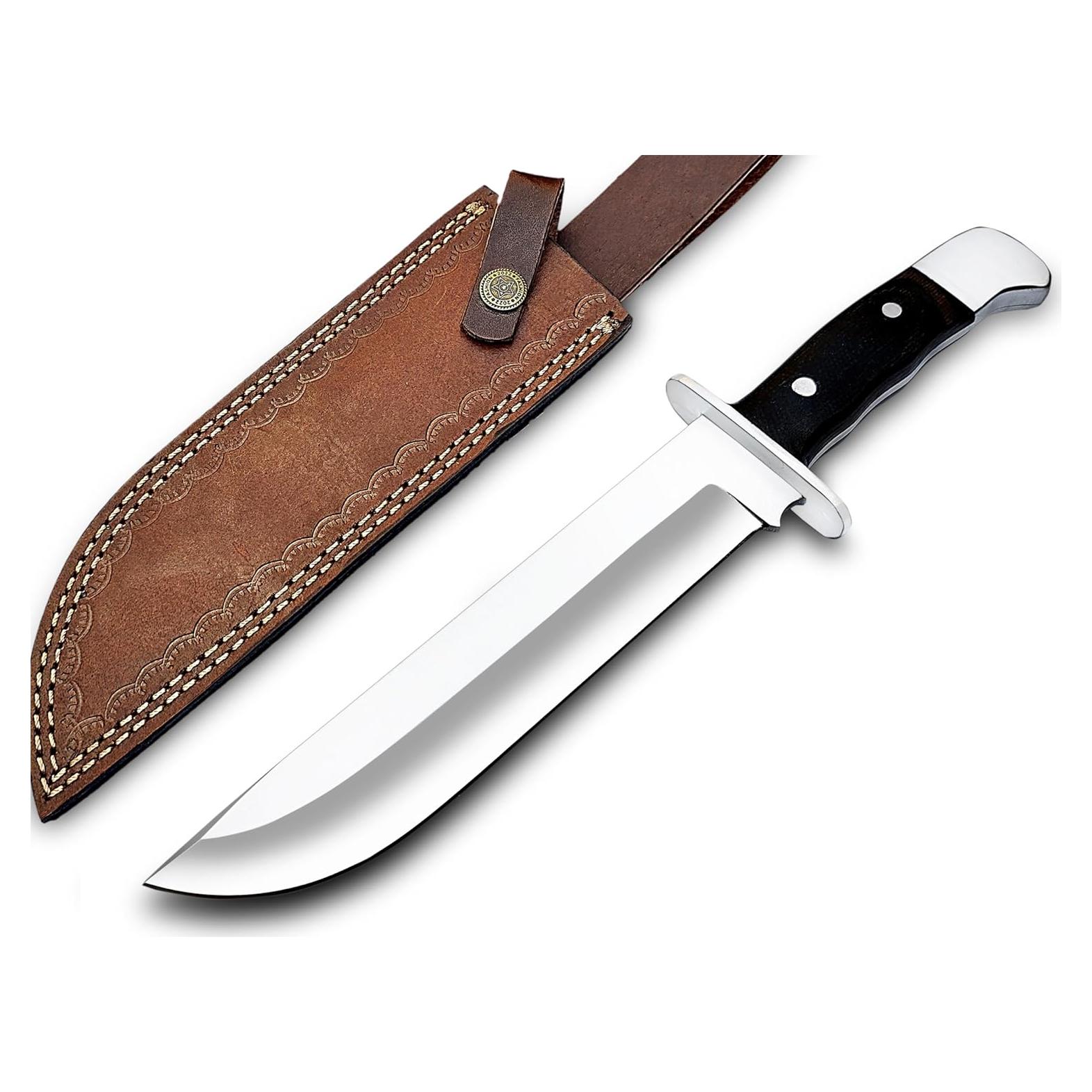Cuchillo Bowie WARIVO 33 cm Acero D2 Hoja Fija con Funda