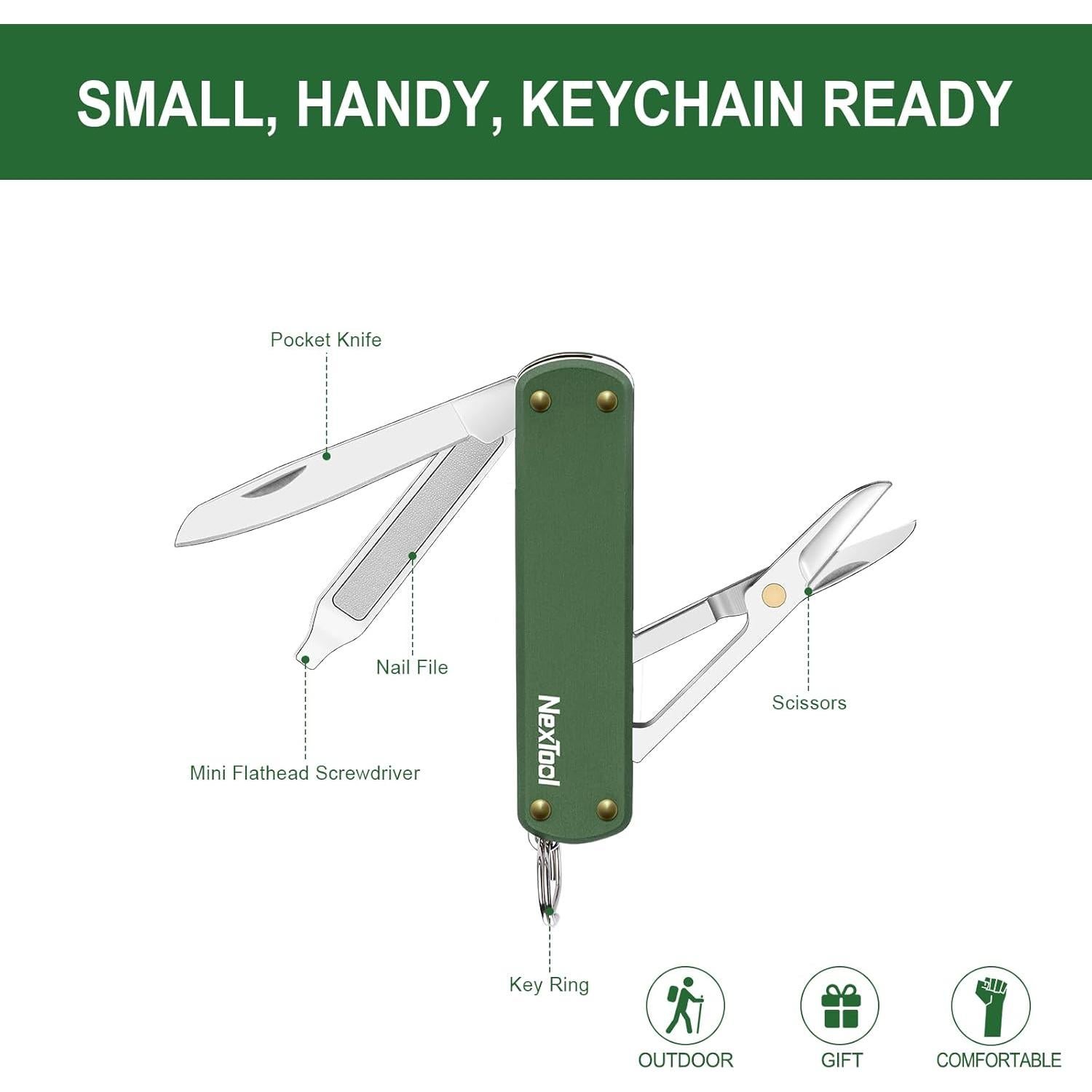 Navaja de Llave NexTool 5 en 1 Verde - Mini Multitool