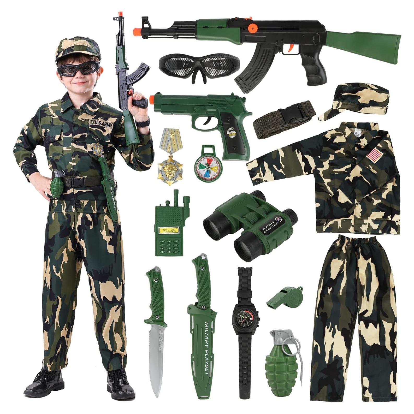 Disfraz de Ejército para Niños Kodvinp 14 Piezas 3-12 Años