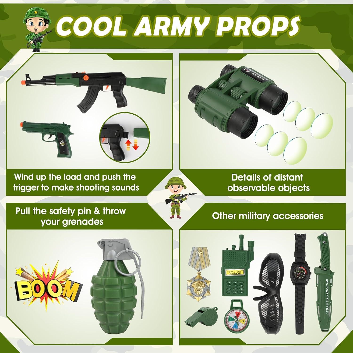 Disfraz de Ejército para Niños Kodvinp 14 Piezas 3-12 Años