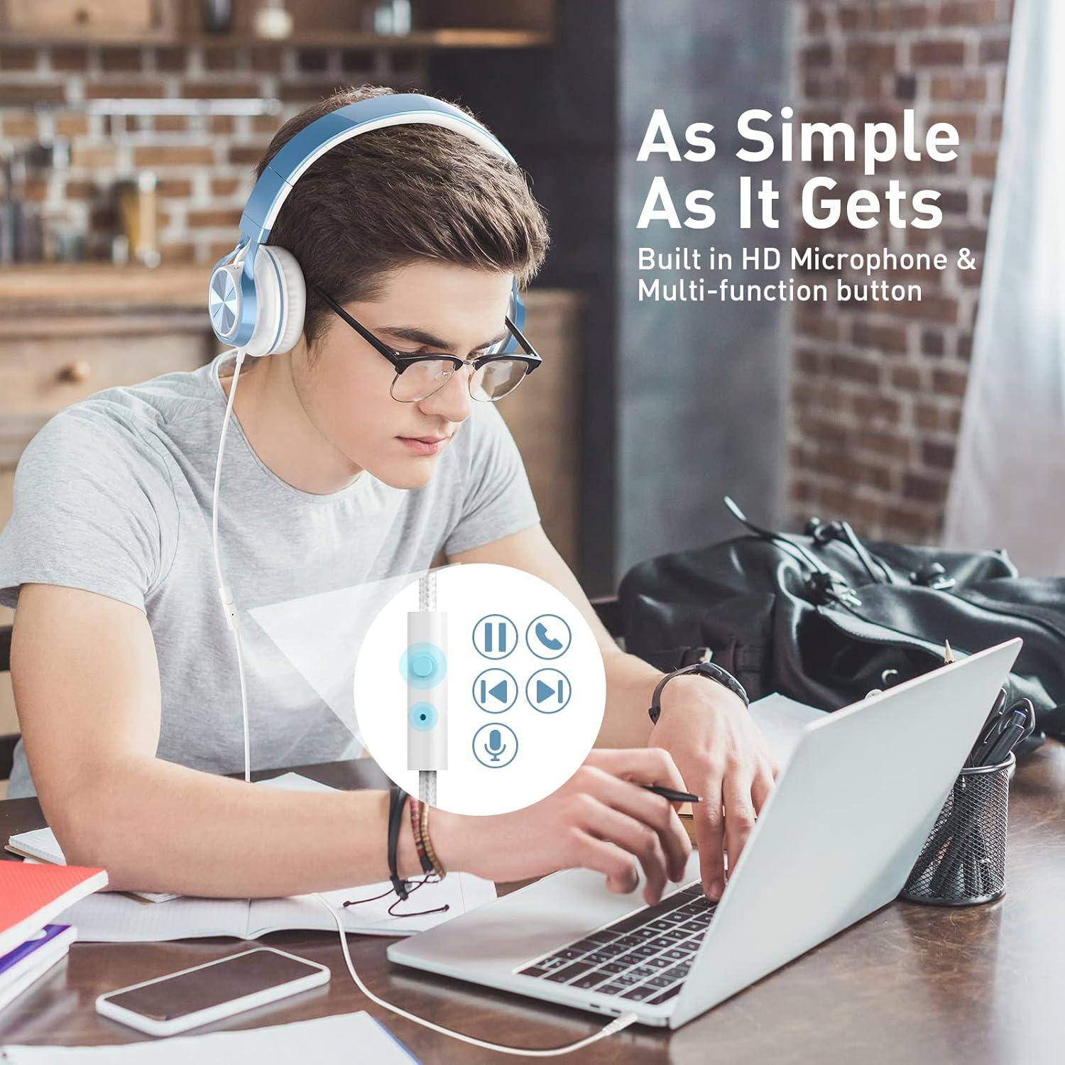 Auriculares AILIHEN MS300 para Niños con Micrófono 3.5mm Azul