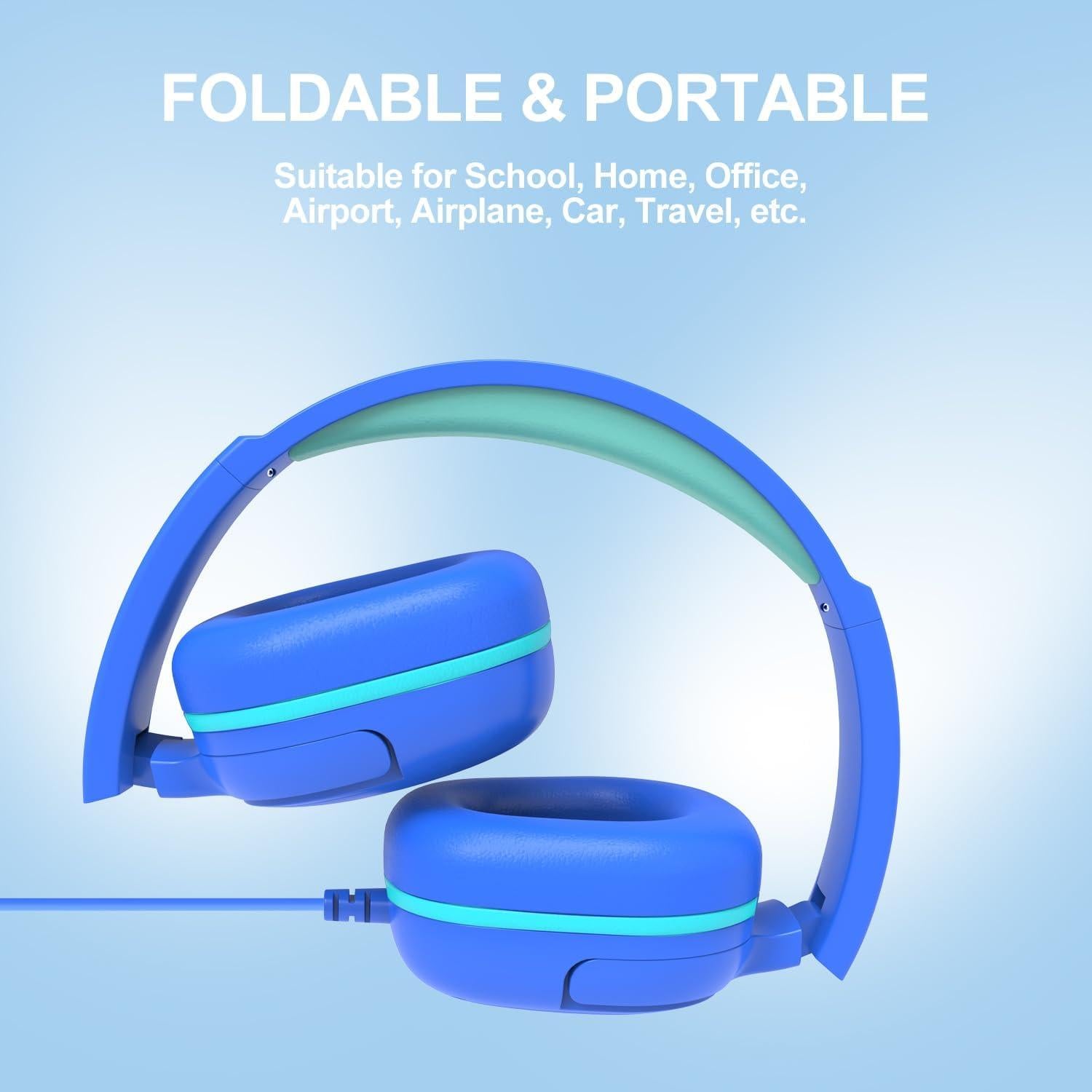 Auriculares para Niños Jimonyer V3 Azul con Limitador de Volumen