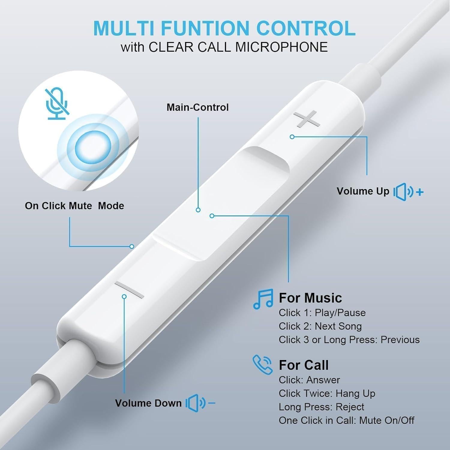 Auriculares USB C SHDKJXH con Micrófono y Control Remoto - 2 Pzs