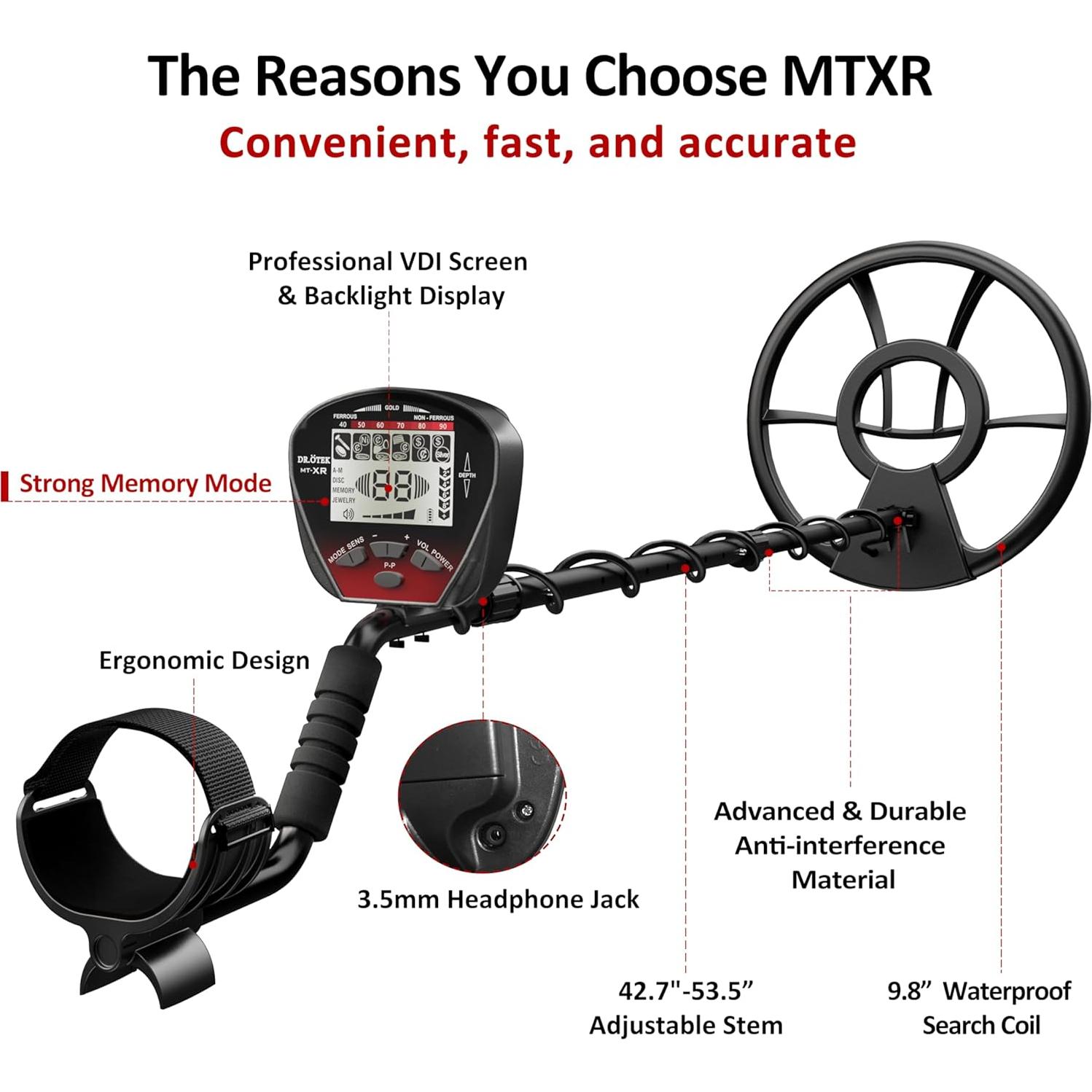 Detector de Metales DR.ÖTEK Profesional IP68 10" (25,4 cm)