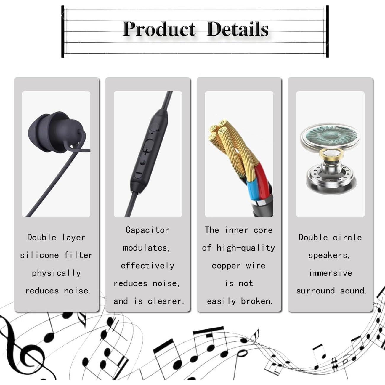 Auriculares para dormir ZBJBinCH con cancelación de ruido 3.5mm