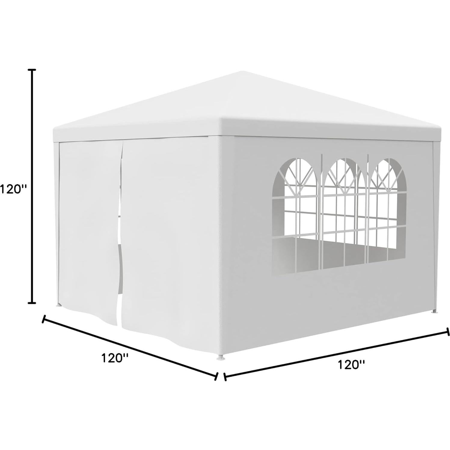 Carpa de Patio HomGarden 3x3m con Paredes Desmontables