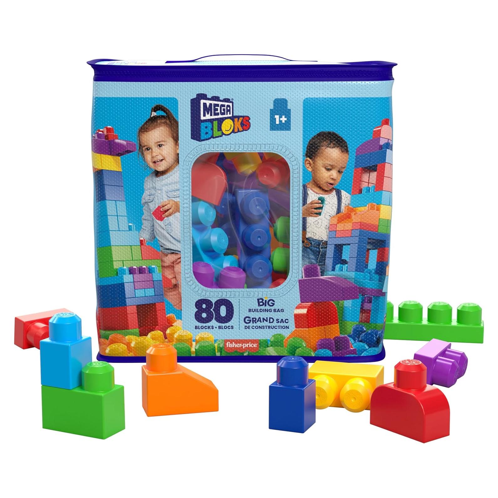 Mega Bloks Bolsa Grande de Construcción 80 Piezas Azul