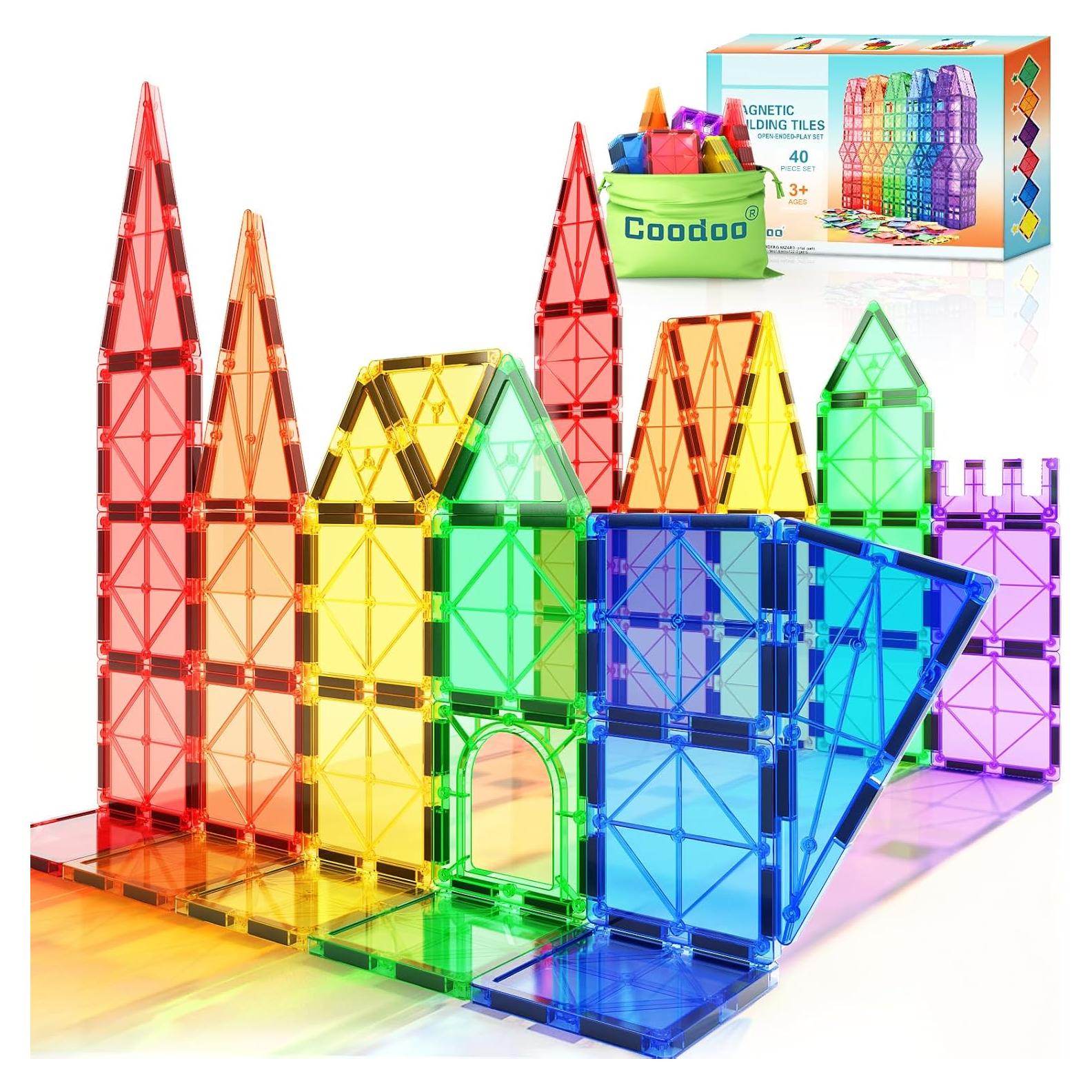 Juguetes Magnéticos Coodoo 40PCS para Niños 3+ Años