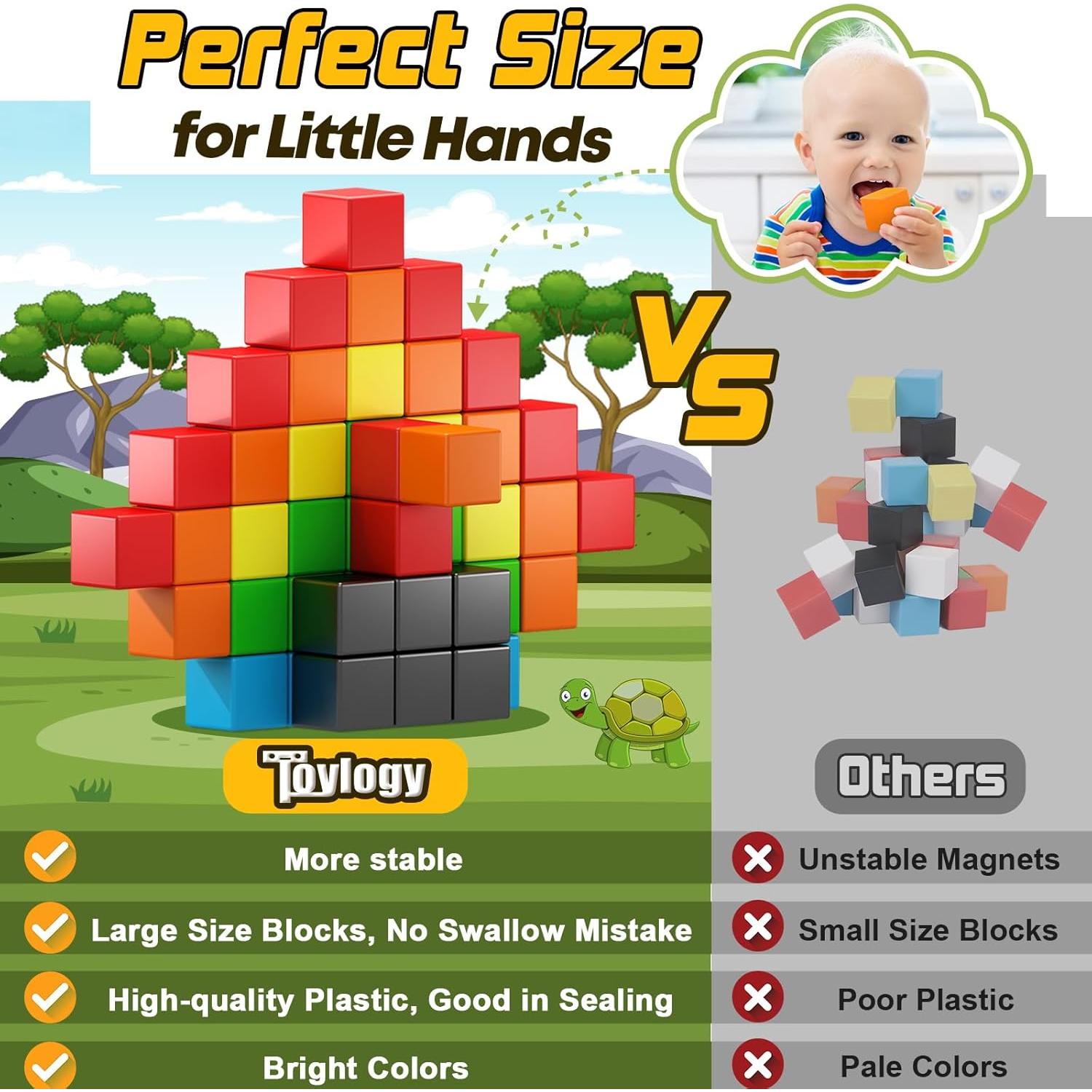 48 Bloques Magnéticos Toylogy para Niños 3 a 6 Años