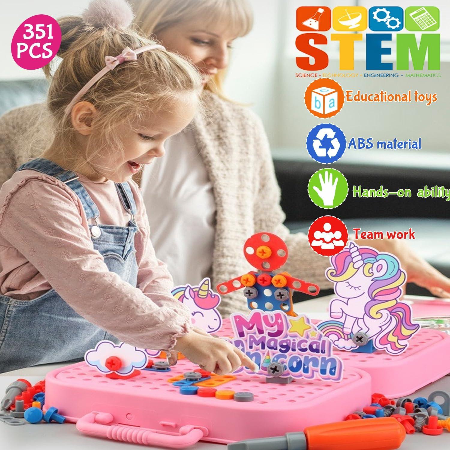 Set de Juguetes de Taladro Unicornio AquaArcc 351 Piezas