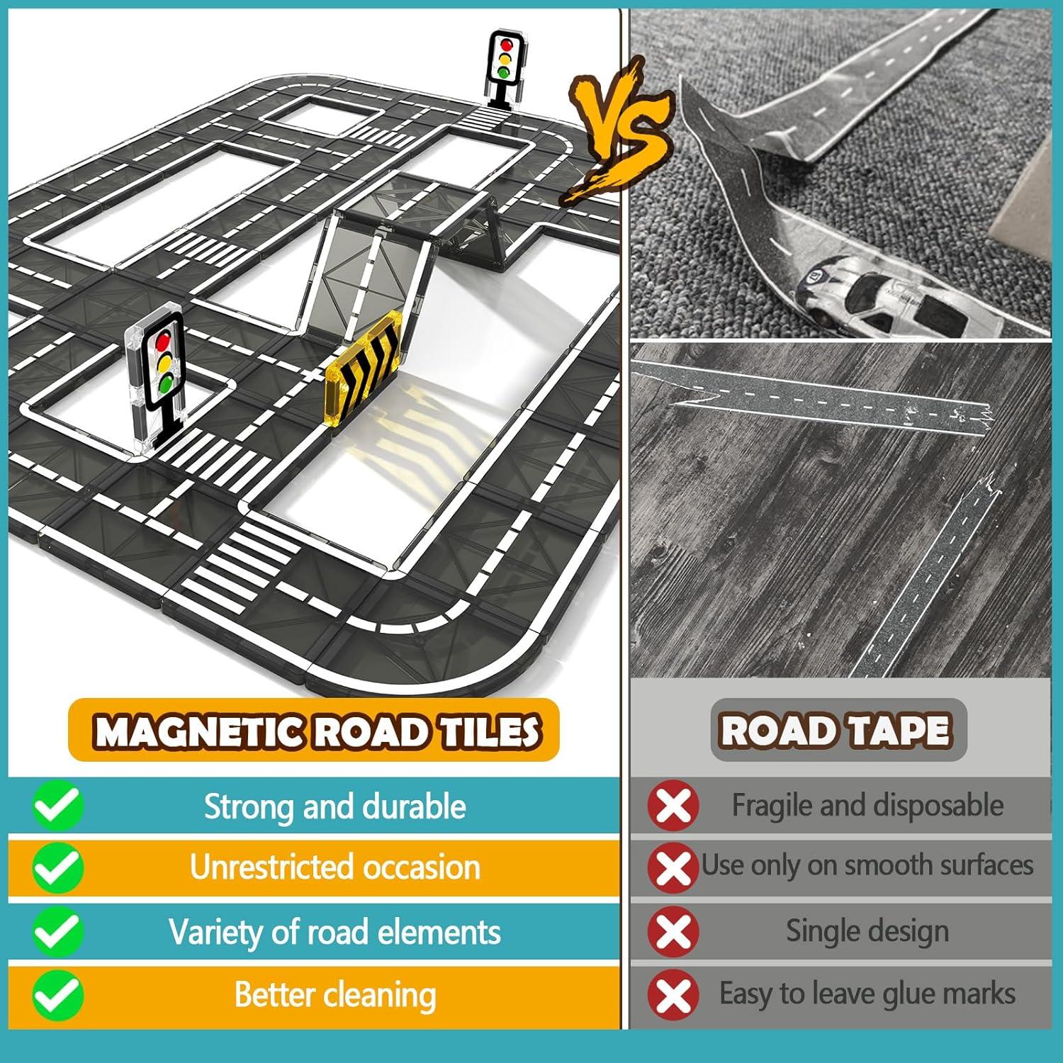 Set de Carreteras de Azulejos Magnéticos IGIVI 20 Piezas