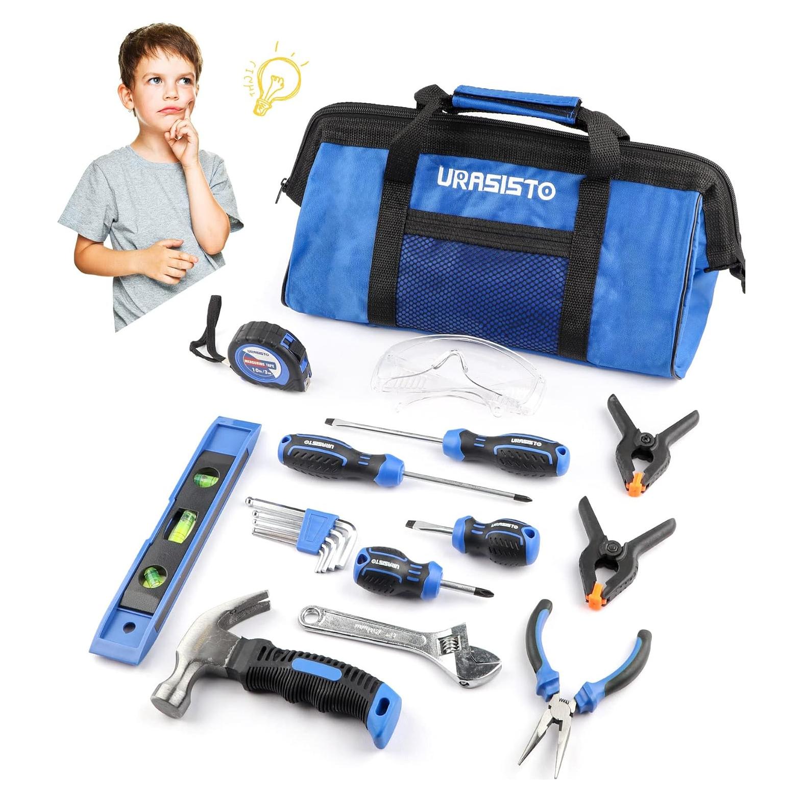 Juego de herramientas reales URASISTO 18 piezas para niños