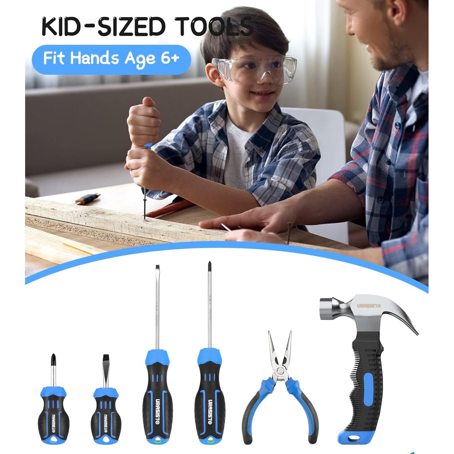 Juego de herramientas reales URASISTO 18 piezas para niños