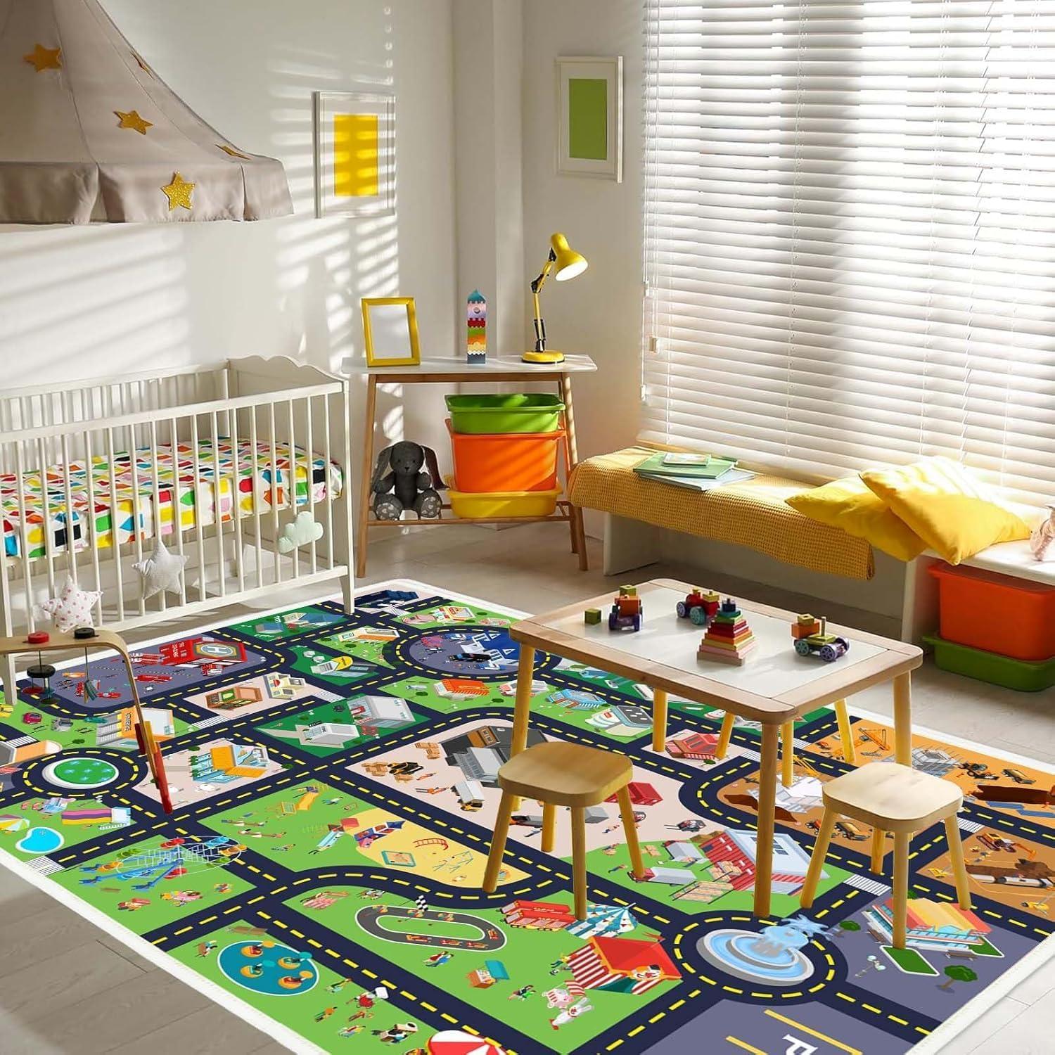 Alfombra Infantil Pyrrhite Mapa de Ciudad 0,81x1,19m