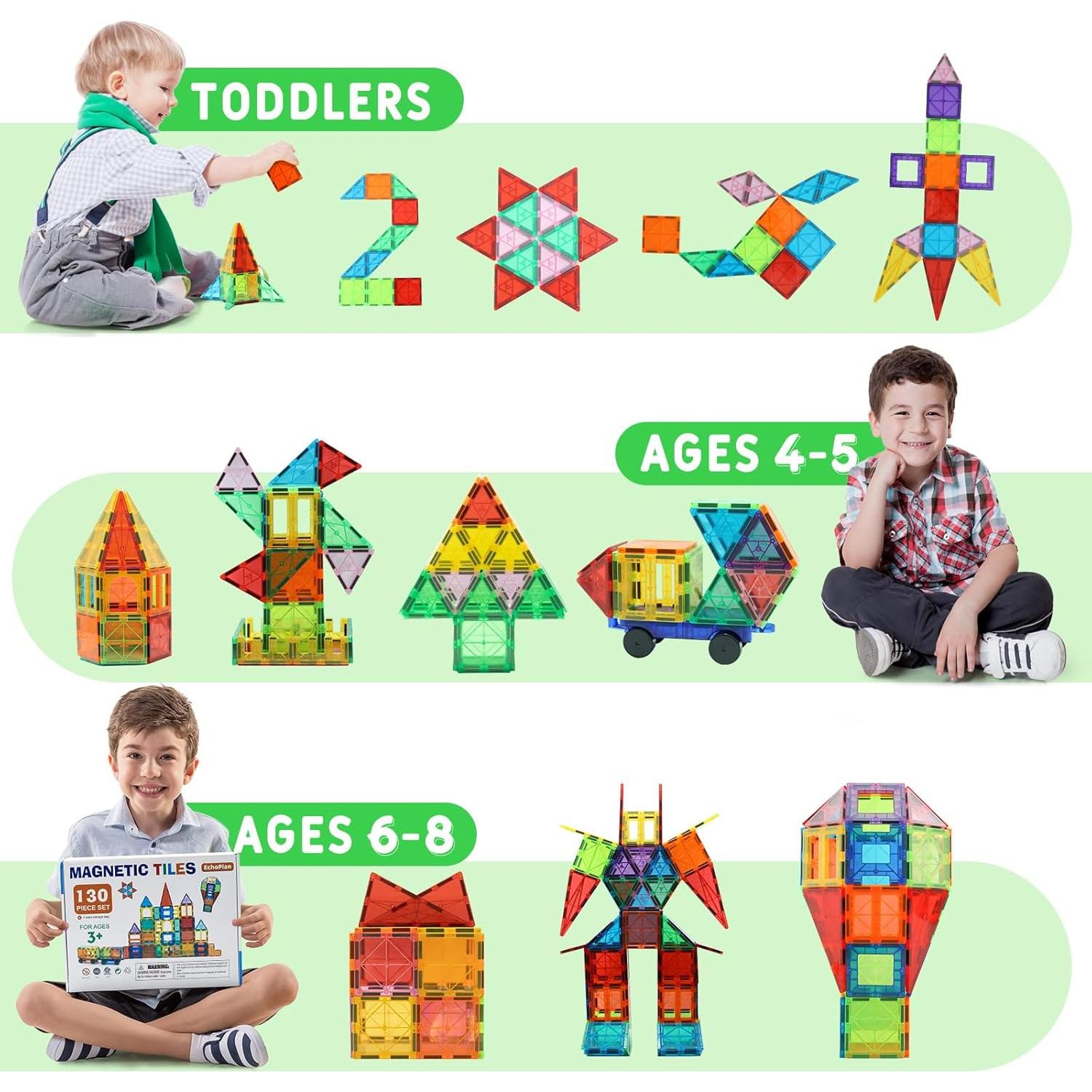 Set de Bloques Magnéticos EchoPlan 130PCS Juguetes STEM