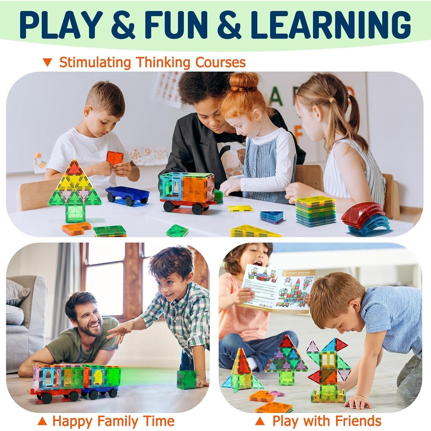 Set de Bloques Magnéticos EchoPlan 130PCS Juguetes STEM