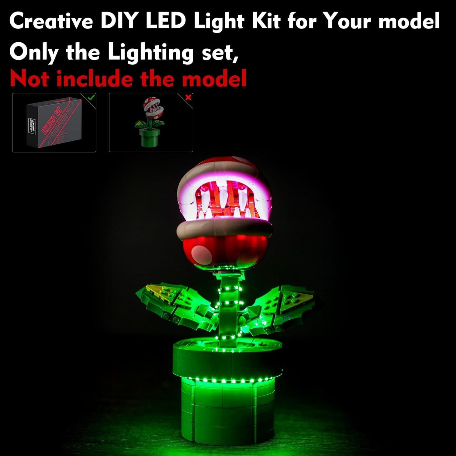 Kit de Luz LED LocoLee para Planta Piraña LEGO 71426