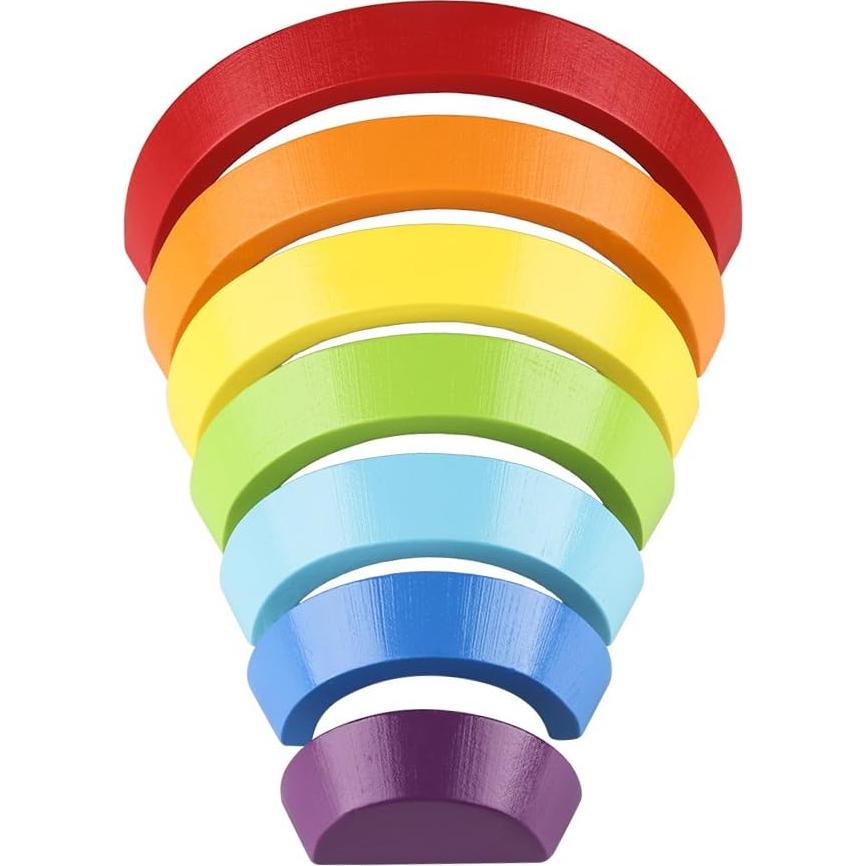 Bloques de Rompecabezas de Madera Coogam - Arcoíris 7 Piezas