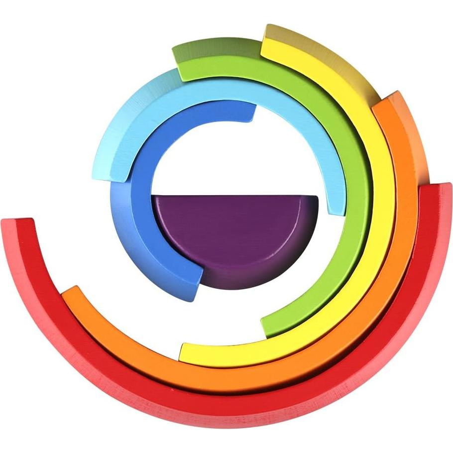 Bloques de Rompecabezas de Madera Coogam - Arcoíris 7 Piezas