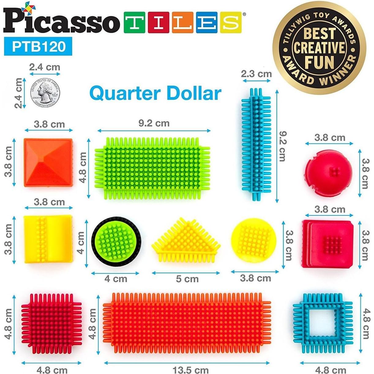 PicassoTiles 120 Piezas Bloques de Construcción Erizo Juguete