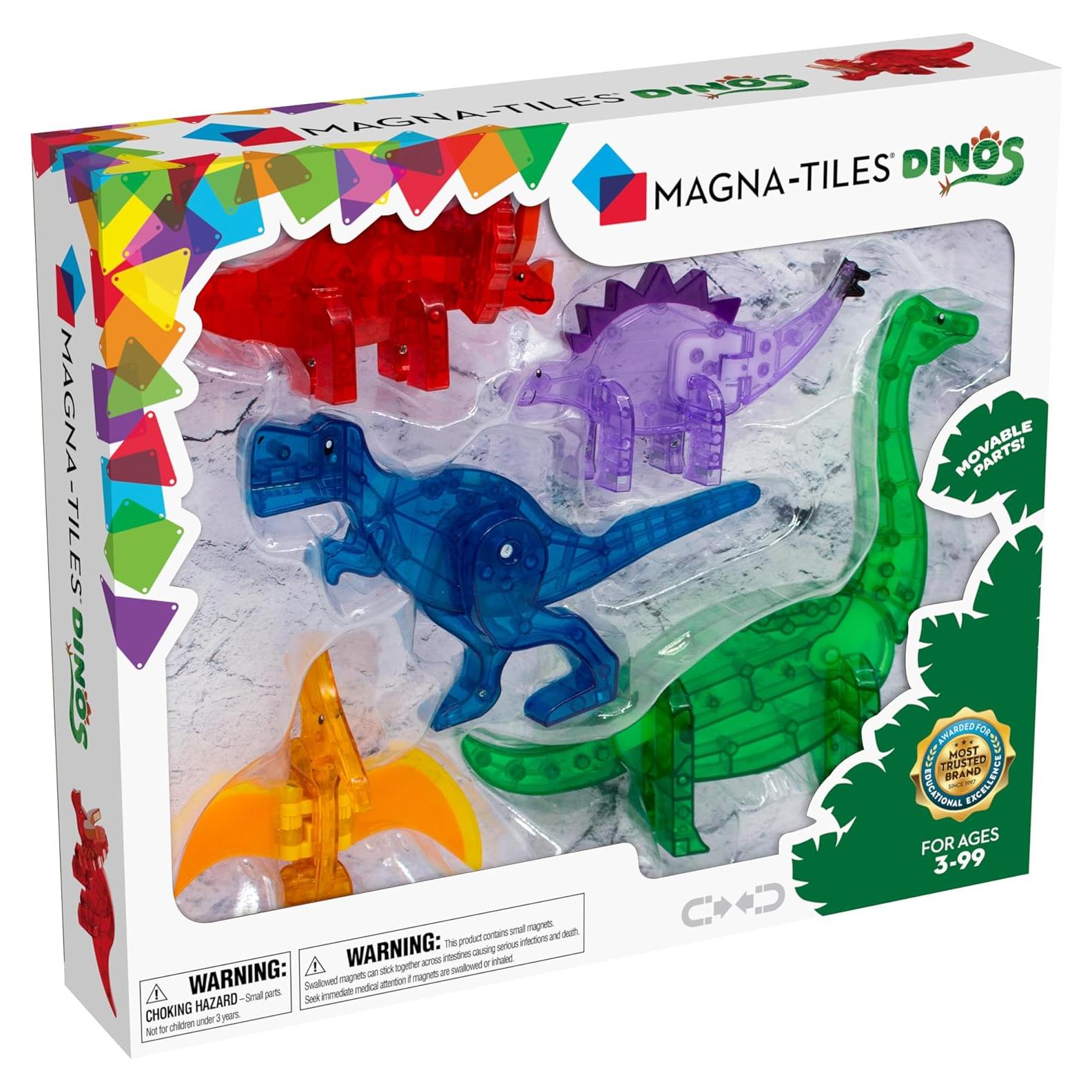 Set de Construcción Magnético Magna-Tiles Dinos 5 Piezas