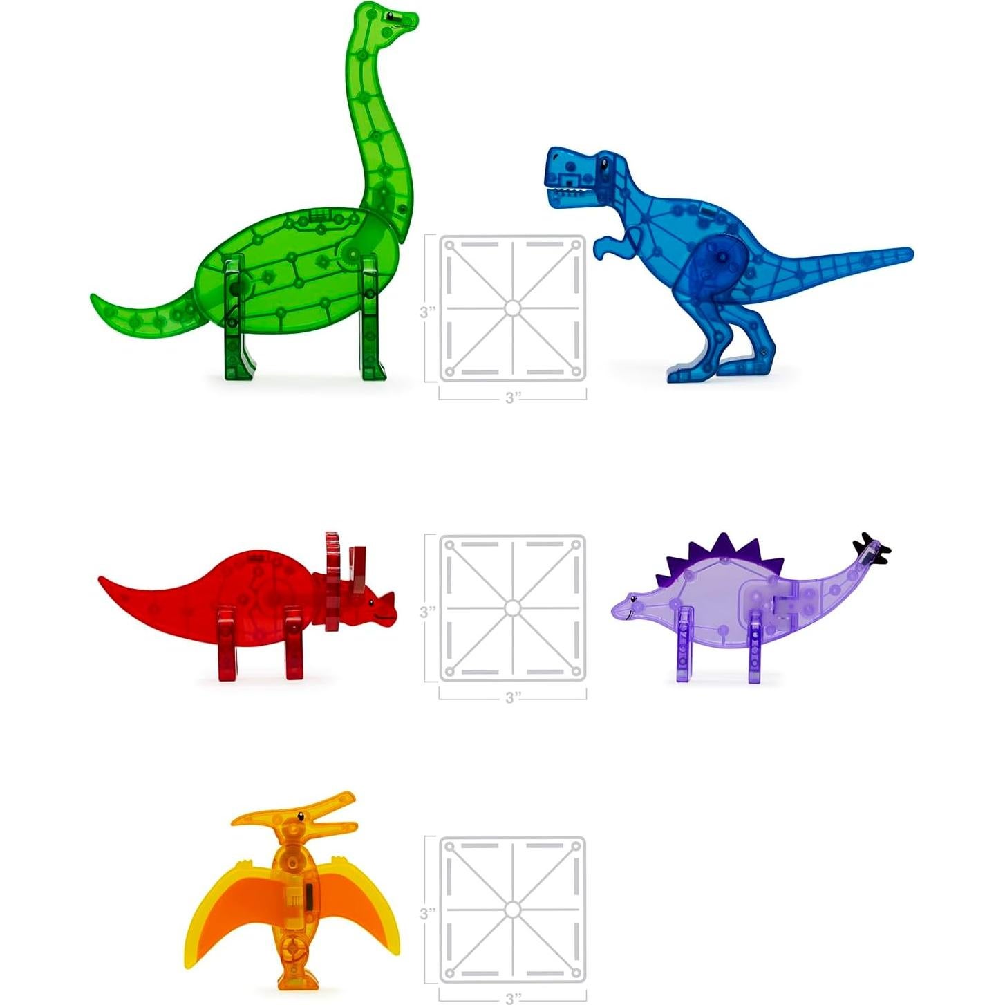 Set de Construcción Magnético Magna-Tiles Dinos 5 Piezas
