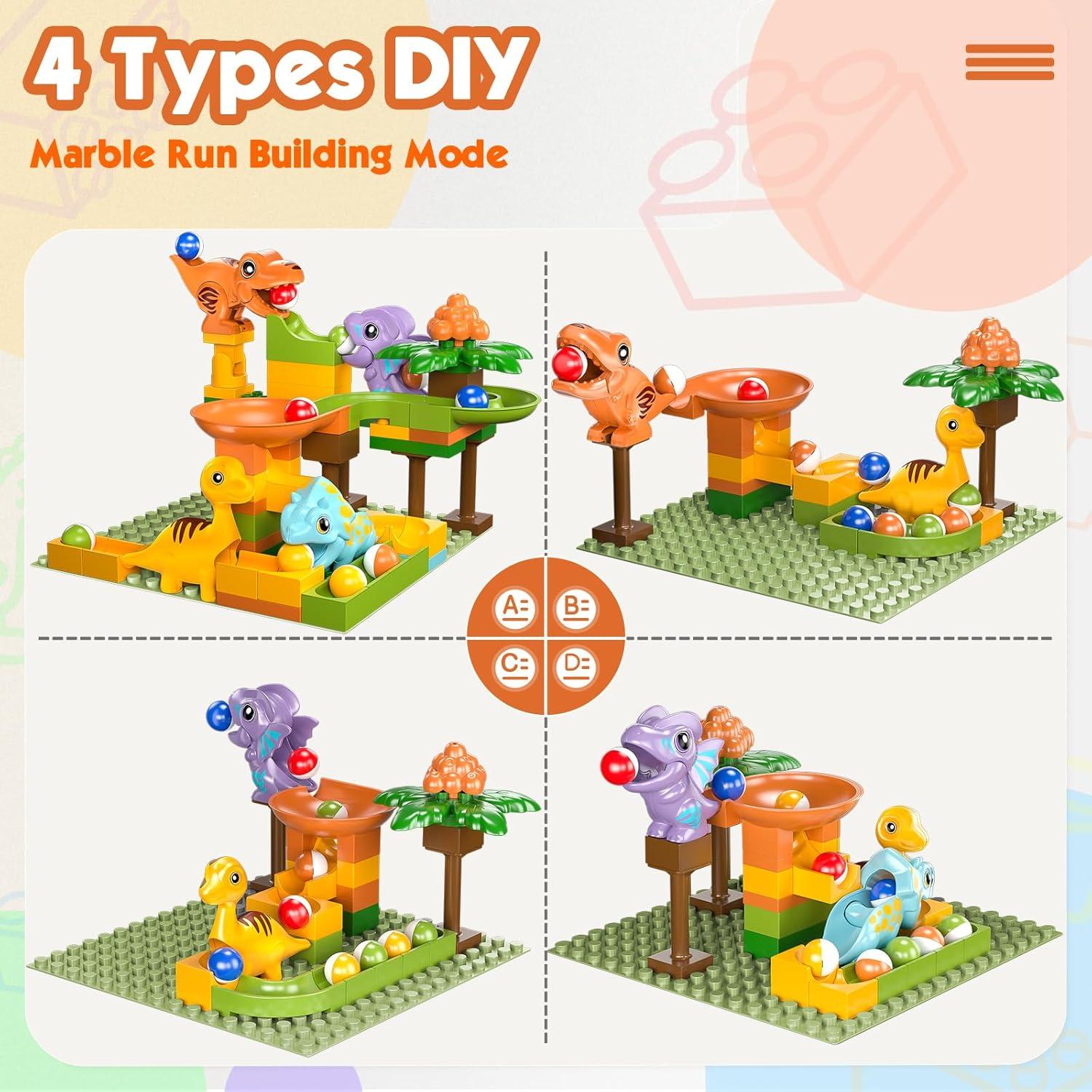 Carrera de Canicas Dinosaurios JIN SHENG 4 Pistas 0.78 kg