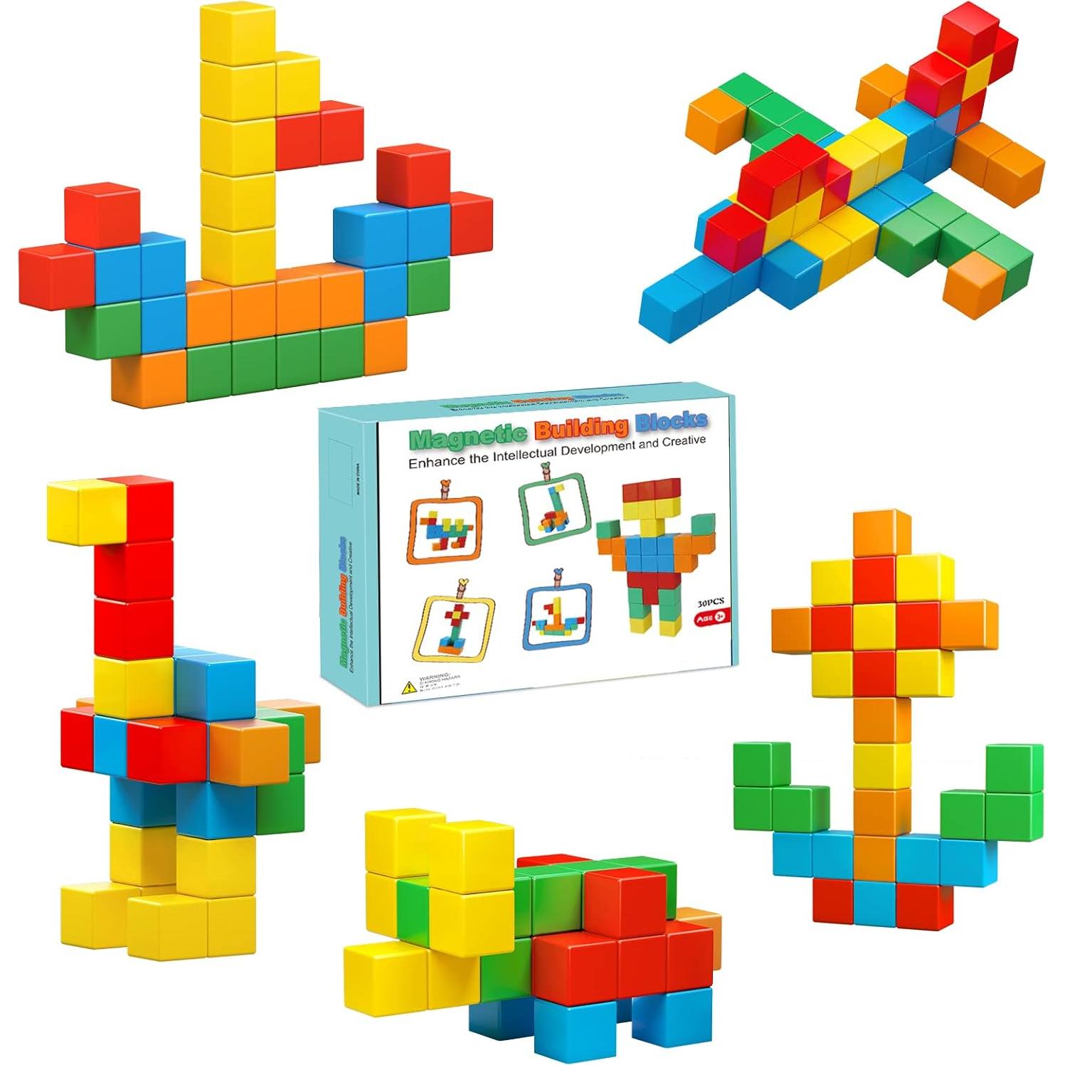 Bloques Magnéticos 30 Pcs KOIEMAY para Niños 3-8 Años