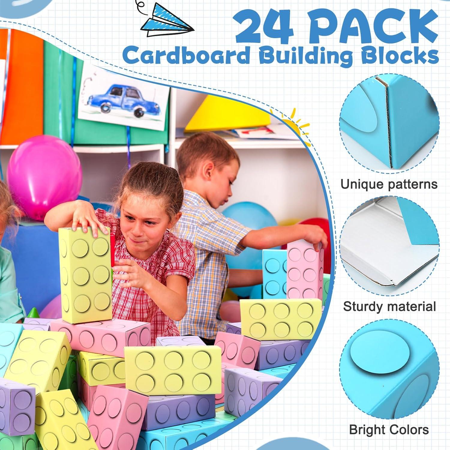 Paquete de 24 Bloques de Cartón Mooliwe 25x12x7 cm Colorido