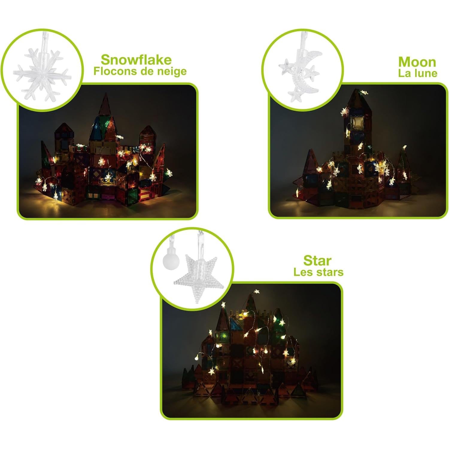 Juego de luces LED PicassoTiles 3 piezas 20 cm decoración