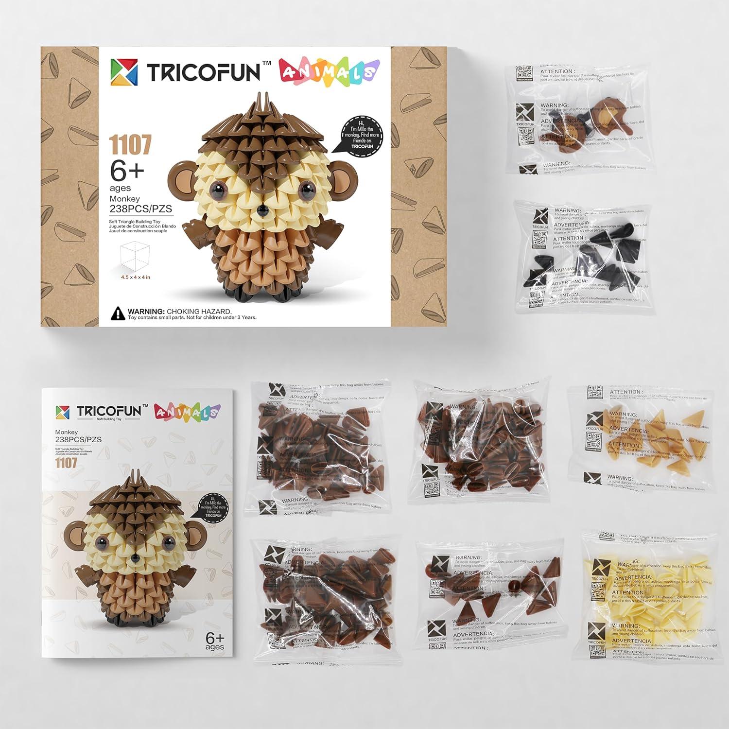 Bloques de Construcción Suaves Tricofun 1107-Monkey 20x12cm