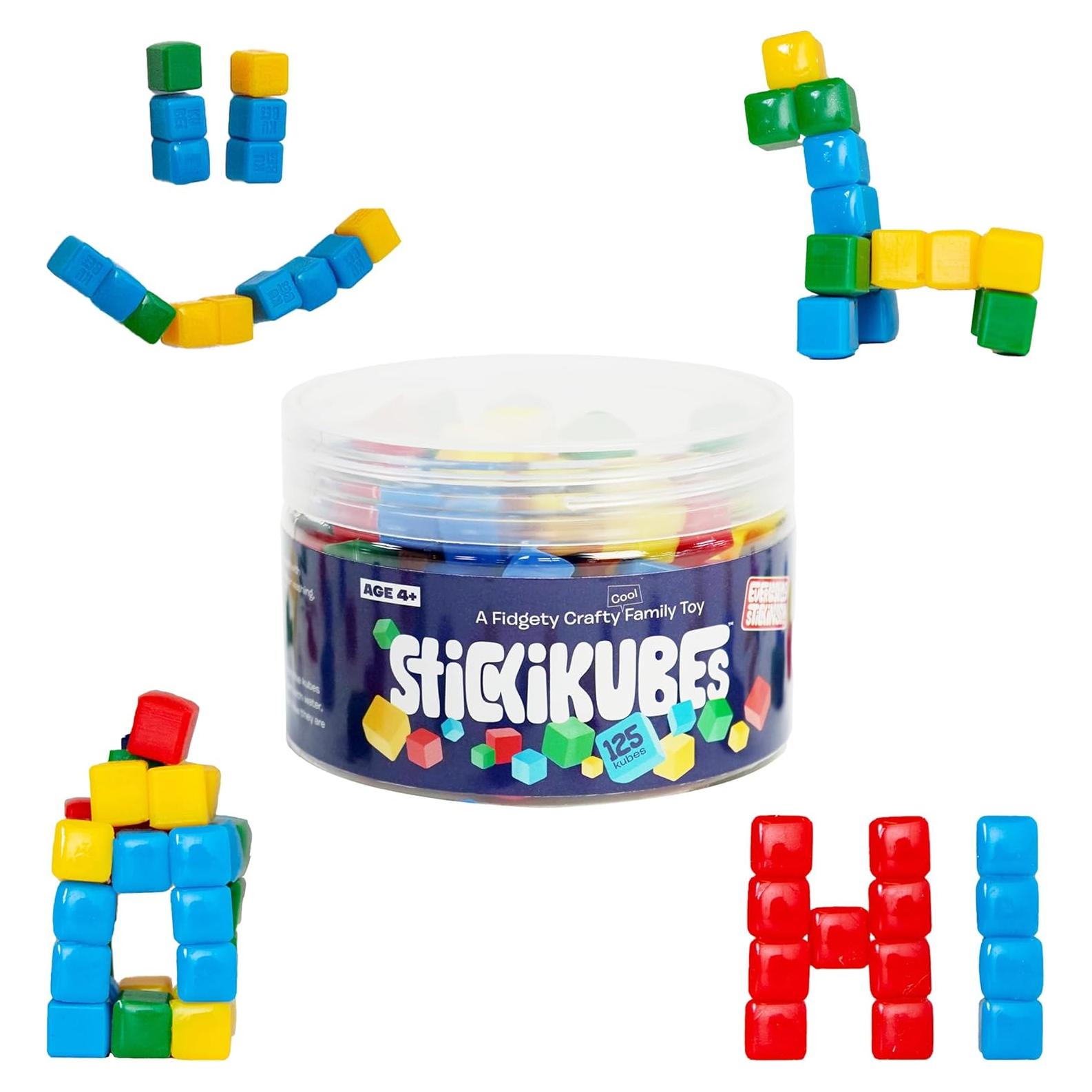 KOMARC GAMES StickiKubes 125 Cubos Apilables Arcoíris